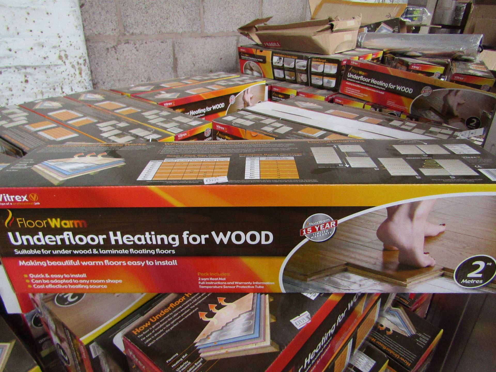 3 X Vitrex Floor Warm 2m2 underfloor heating for wood, new and boxed.