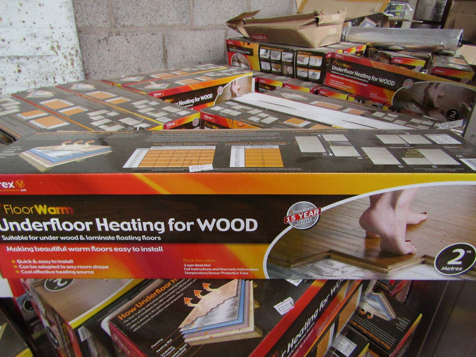 3 X Vitrex Floor Warm 2m2 underfloor heating for wood, new and boxed.