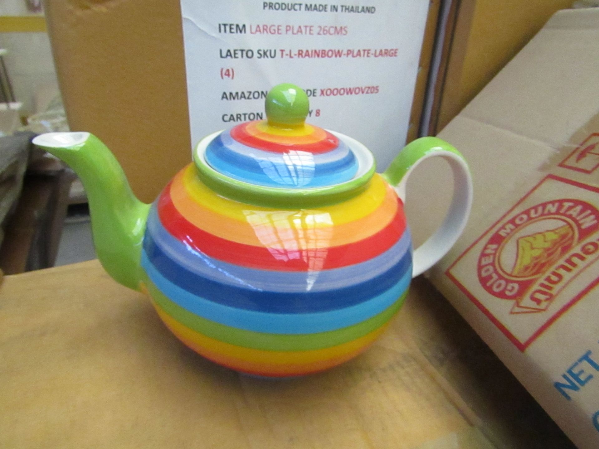 1x Rainbow Tea Pot - New & Packaged.