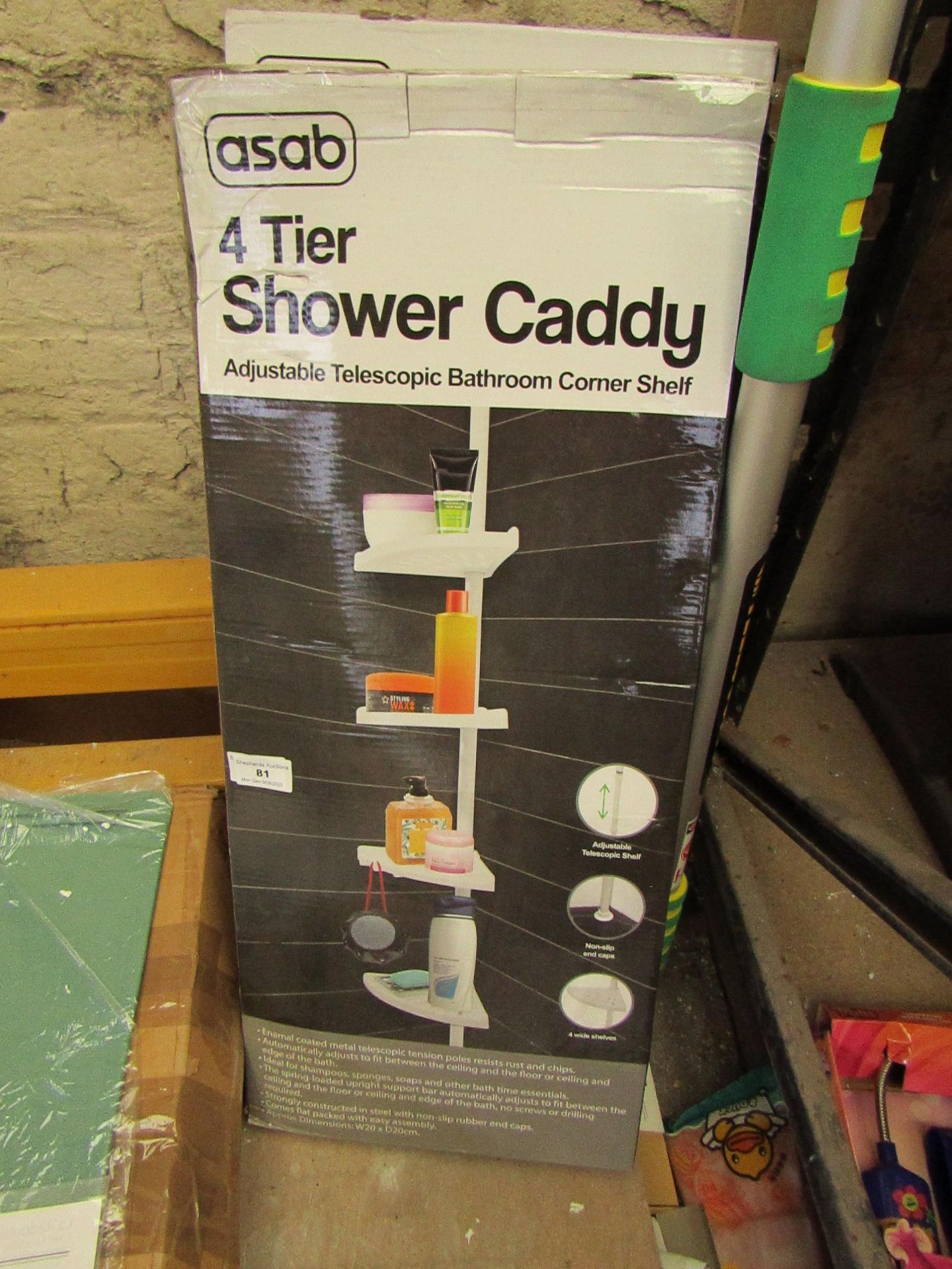 2 x Asab 4 tier Shower Caddys. Unchecked & Boxed