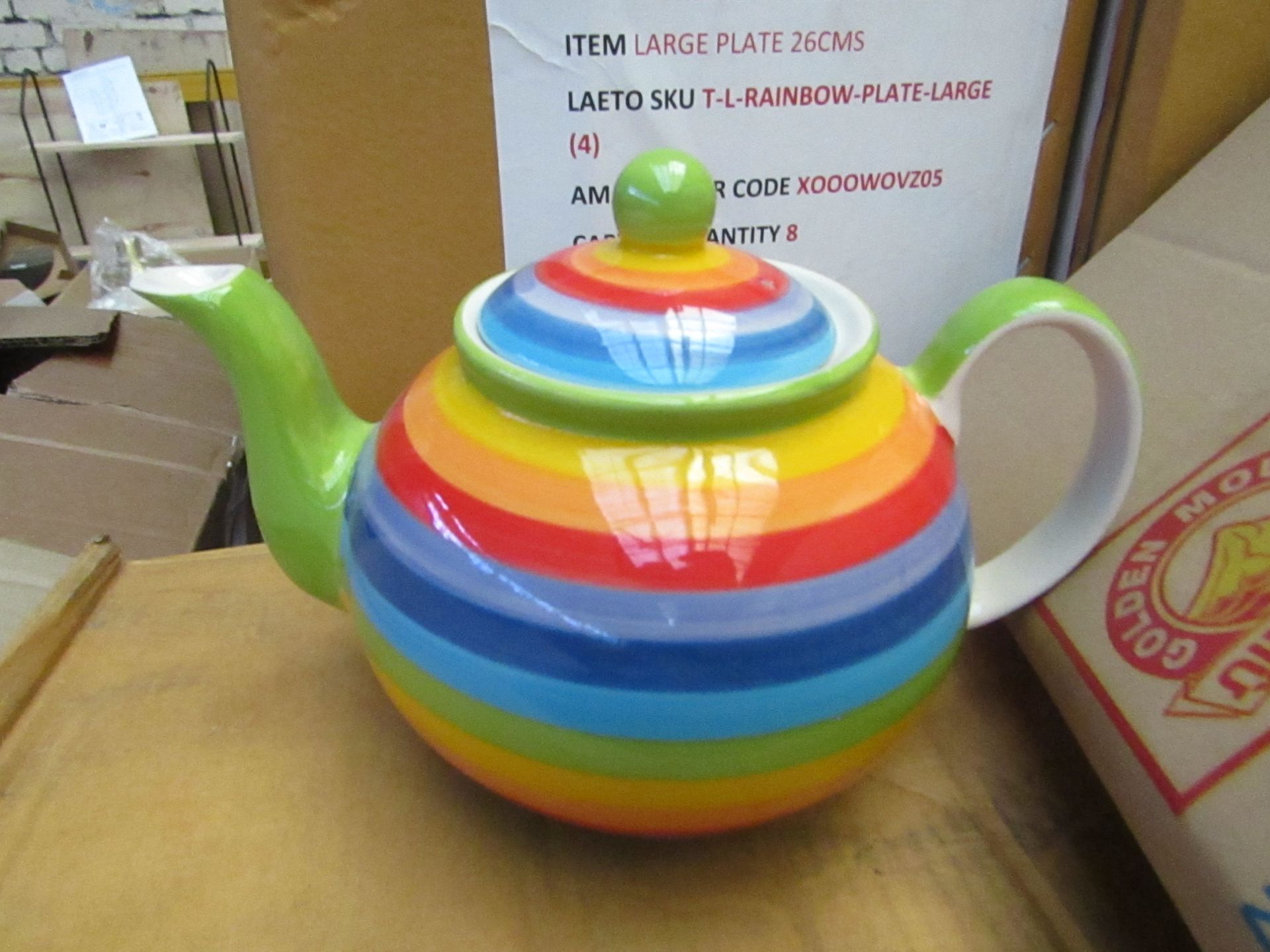 1x Rainbow Tea Pot - New & Packaged.