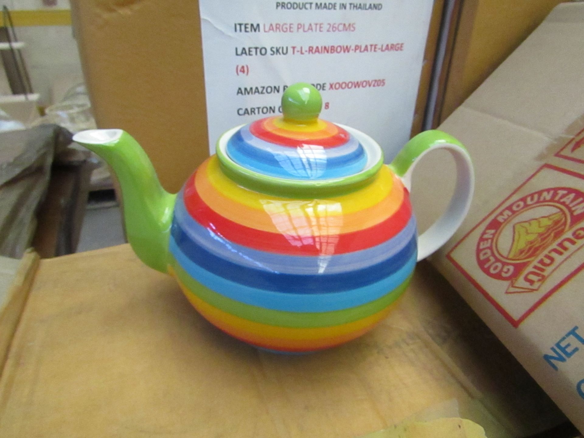 1x Rainbow Tea Pot - New & Packaged.