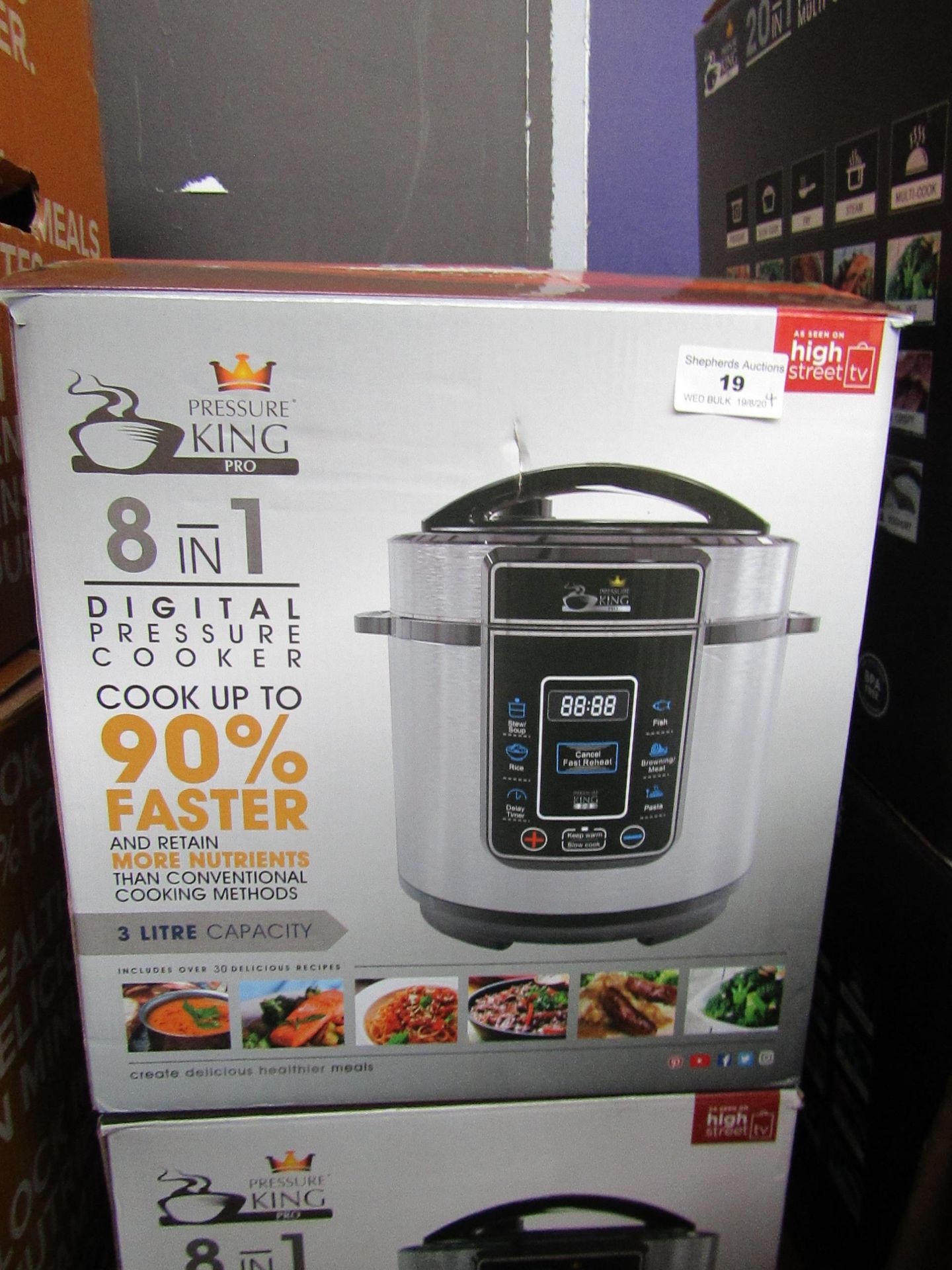 | 4X | PRESSURE KING PRO 8 IN 1 3L DIGITAL PRESSURE COOKER UNTESTED AND BOXED | NO ONLINE RE-