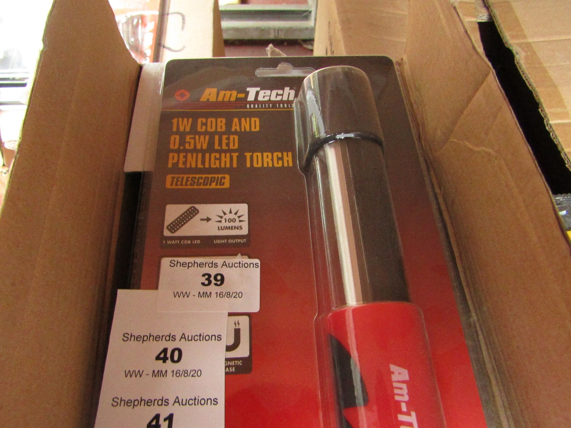 Am-Tech - 1W Cob & 0.5W LED Penlight Touch - New & Packaged.