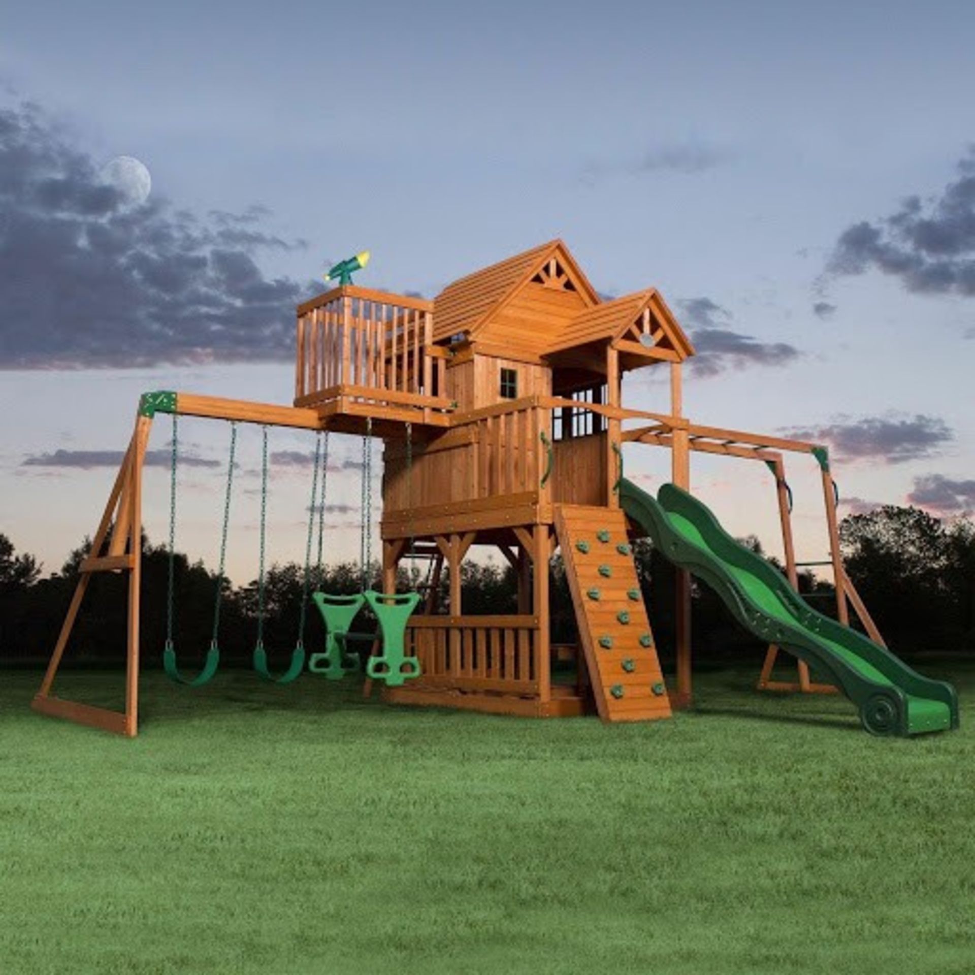 Back yard discovery Sky fort 2 outdoor play centre, this item is unchecked but upon quick glace