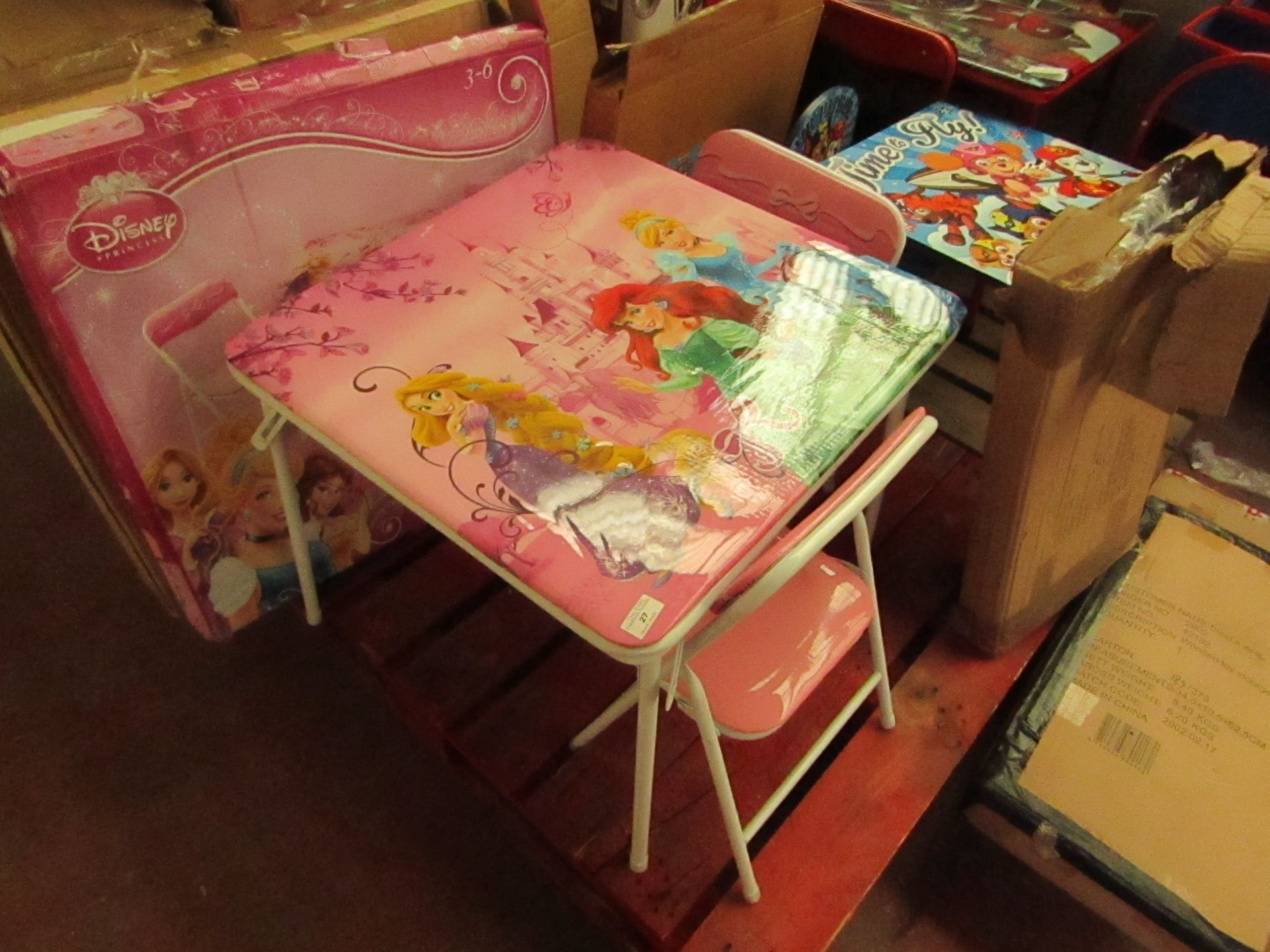Disney Princess - Folding Table & Chairs(3-6 Years) - Unchecked & Boxed.