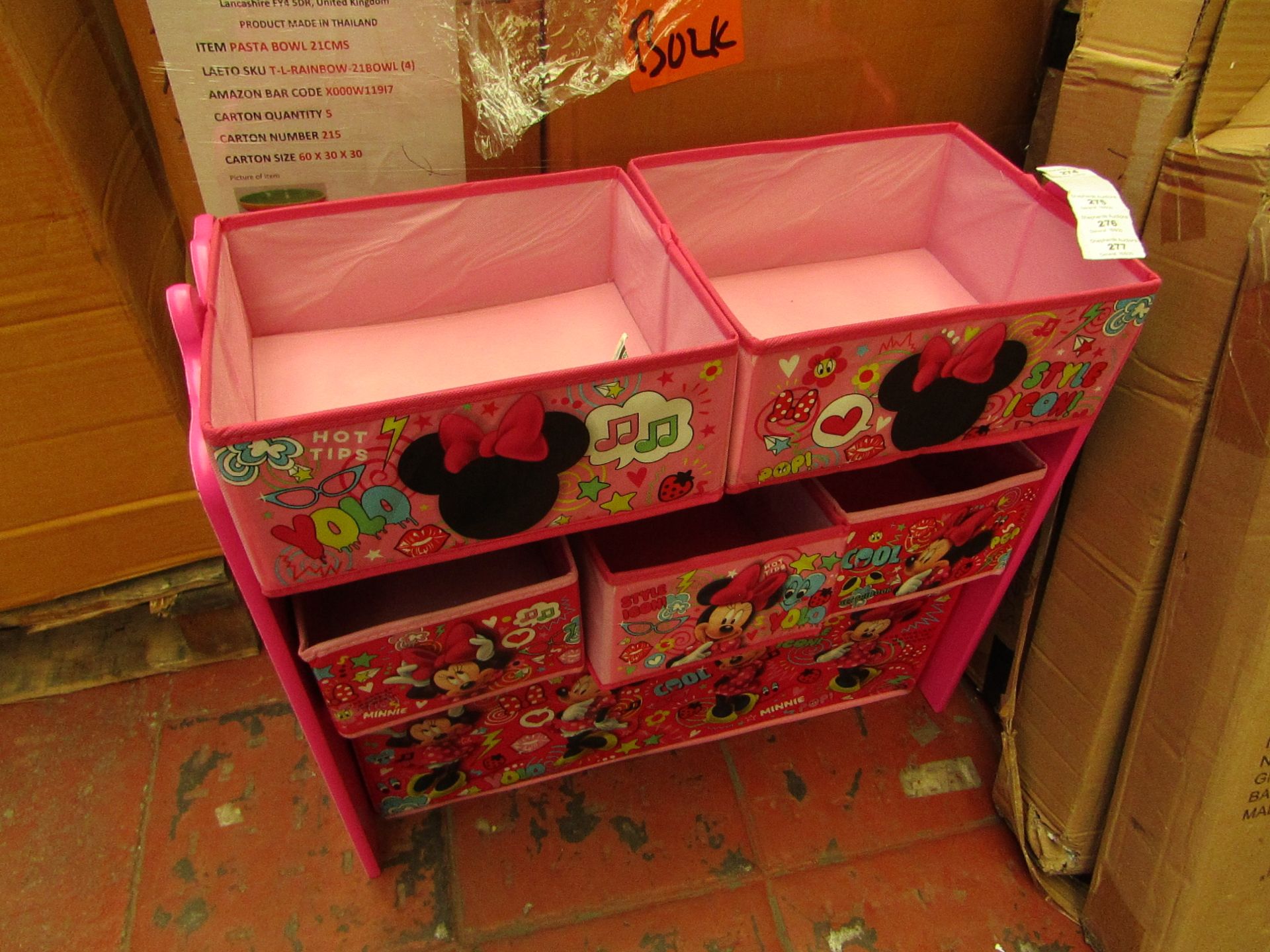 Disney - Minnie Mouse - Wooden Toy Storage (34.5 x 10.5 x 62.5cm) - Unchecked & Boxed.