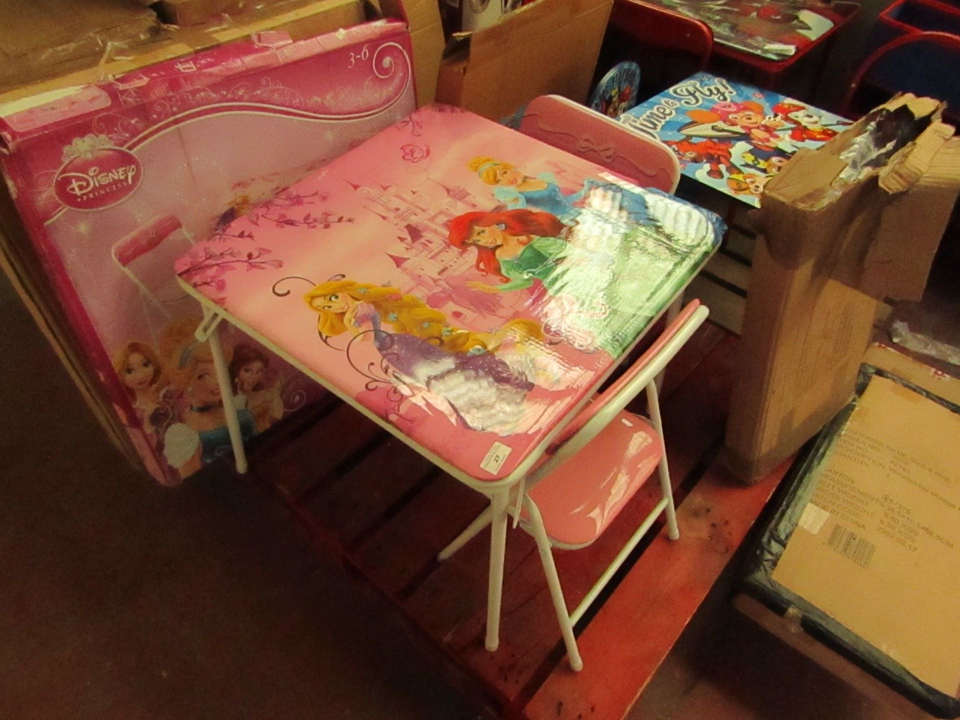 Disney Princess - Folding Table & Chairs(3-6 Years) - Very Good Condition & Looks Complete box.