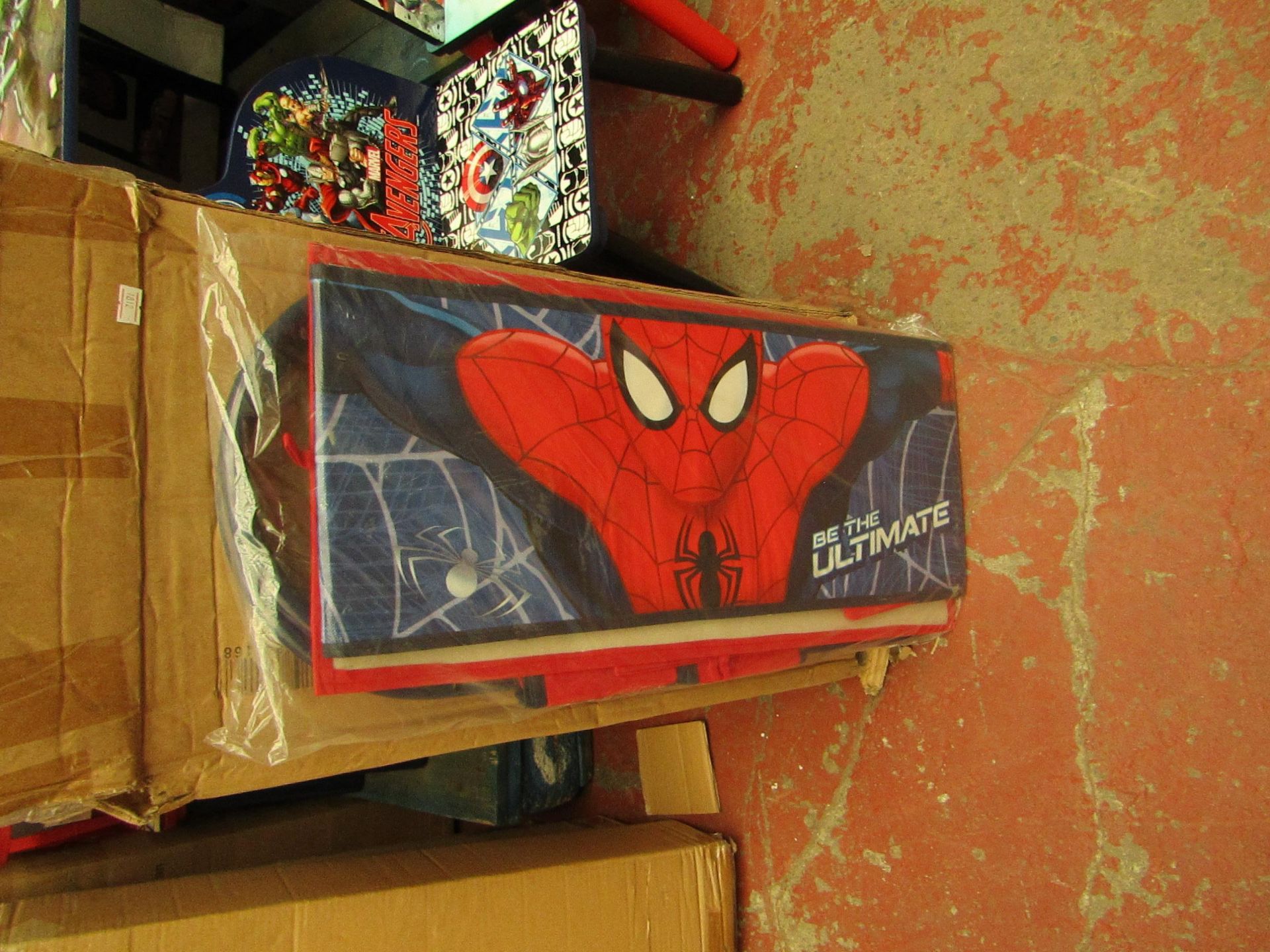 Spider-Man - Metal Toy Storage Organizer - Box Unchecked but looks Complete.
