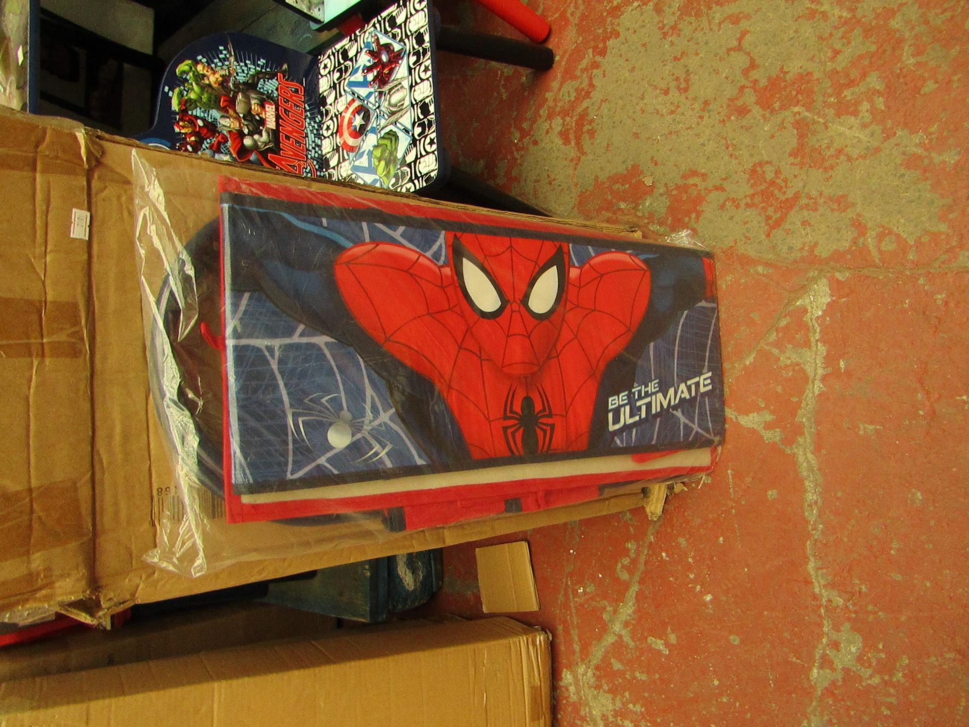 Spider-Man - Metal Toy Storage Organizer - Box Unchecked but looks Complete.