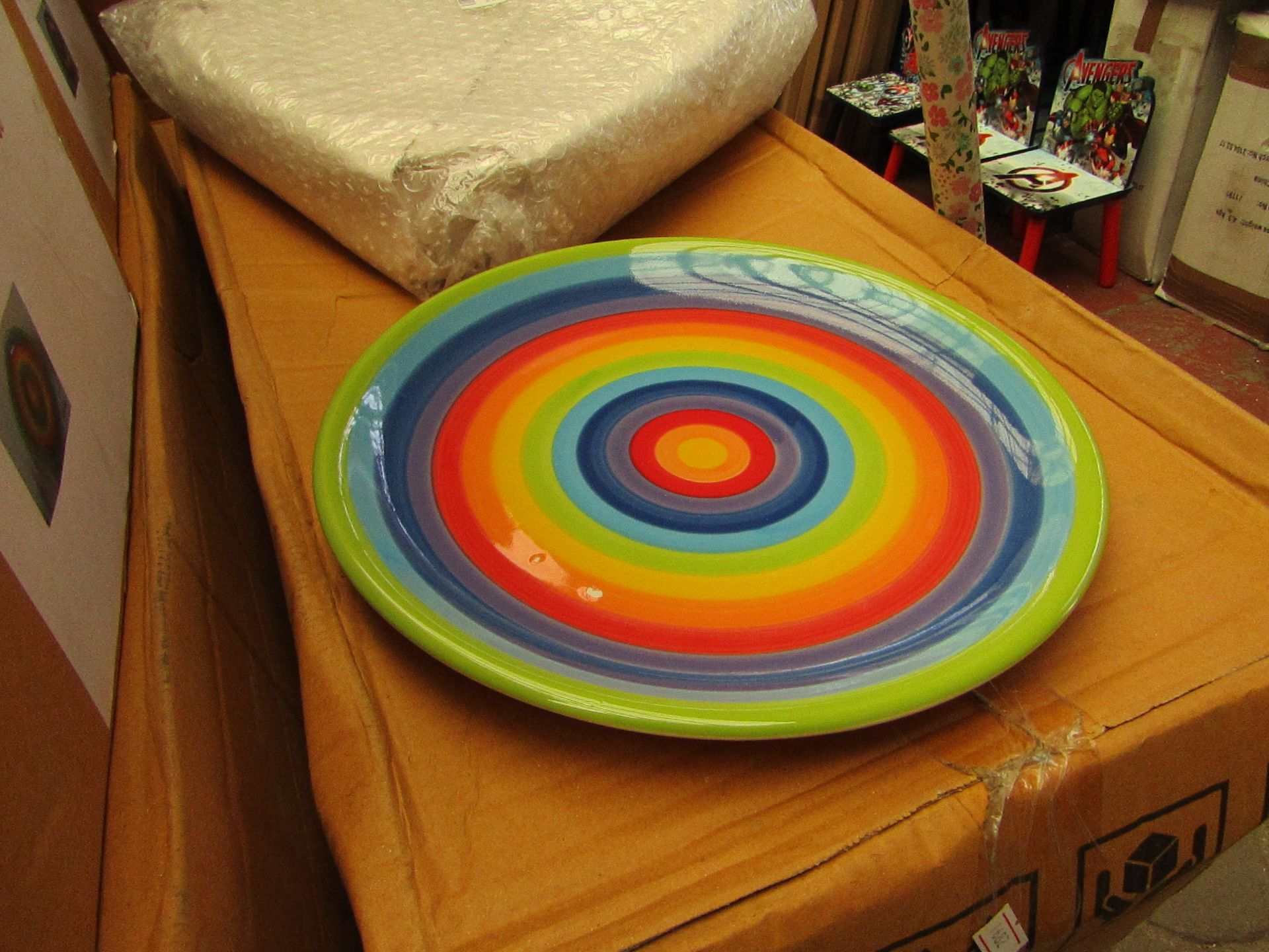 8x Rainbow - Large Plates (26cm) - All New & Packaged.