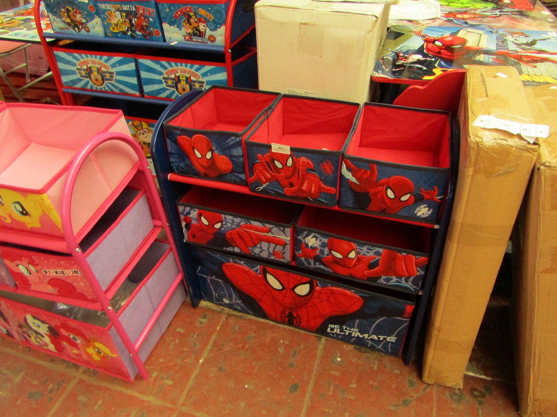 Spider-Man - Wooden Toy Storage Organizer - Looks Complete.