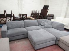 3 section L shaped grey Sofa with stud design, no major damage but cold do with a clean.