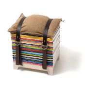 | 1X | NJU STUDIO HOCKENHEIMER MAGAZINE/BOOK STORAGE STOOL WITH CUSHION | LOOKS UNUSED WITH BOX