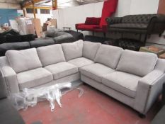 Light grey Costco 2 Piece L Shaped Sofa, appears to be I good condition but could do with a clean in
