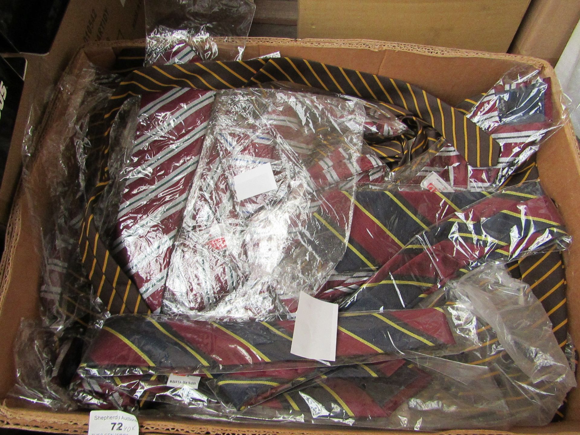 Box of Approx 120 assorted Clip on/Elasticated Ties. All Unused. See Image For Designs