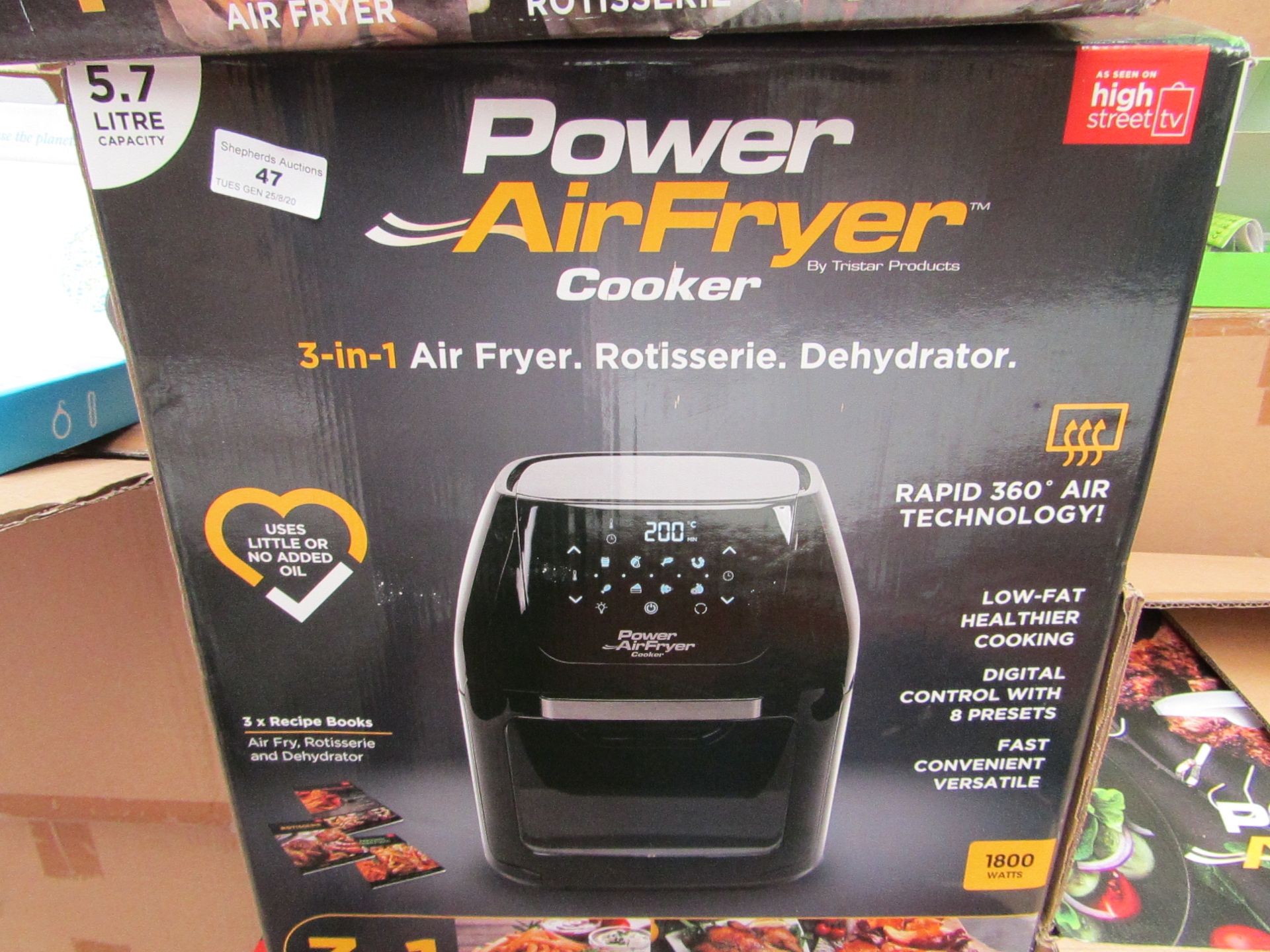 | 1x | POWER AIR FRYER 5.7L | UNCHECKED & BOXED | NO ONLINE RE-SALE | Sku C5060541513068 | RRP £