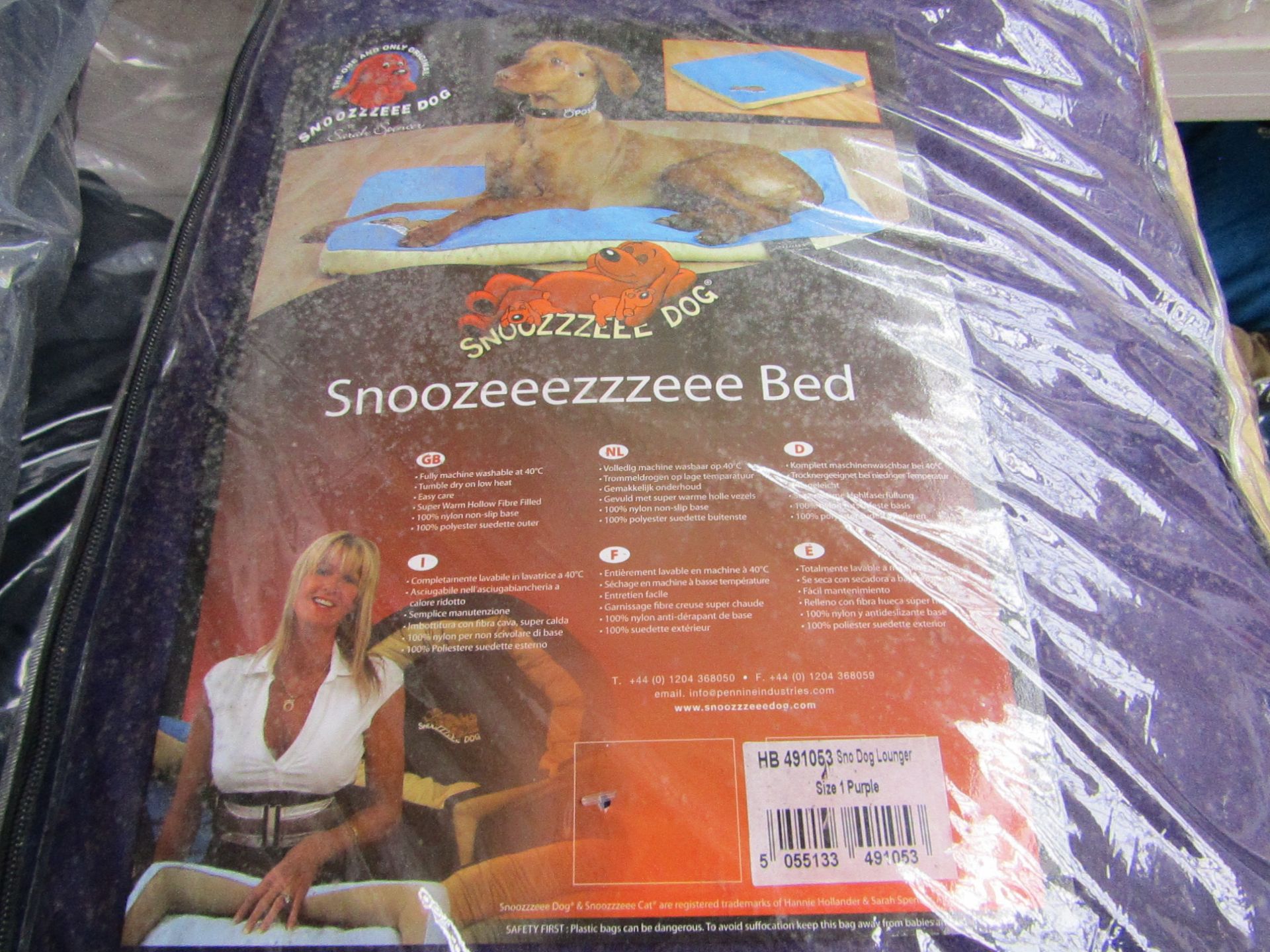 2x Snoozzzeee Dog - Purple Lounger Dog Bed (Size 1) - All New & Packaged.