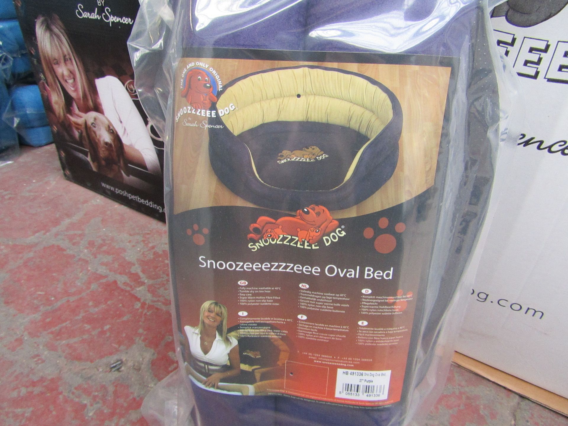 5x Snoozzzeee Dog - Oval Purple Dog Bed (27") - All New & Packaged.