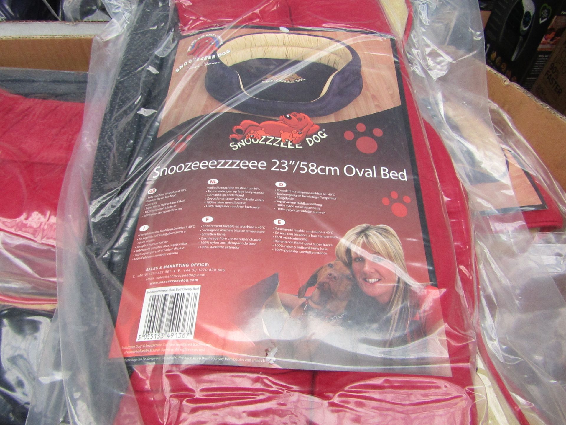 5x Snoozzzeee Dog - Oval Cherry Red Dog Bed (23"/58cm) - All New & Packaged.