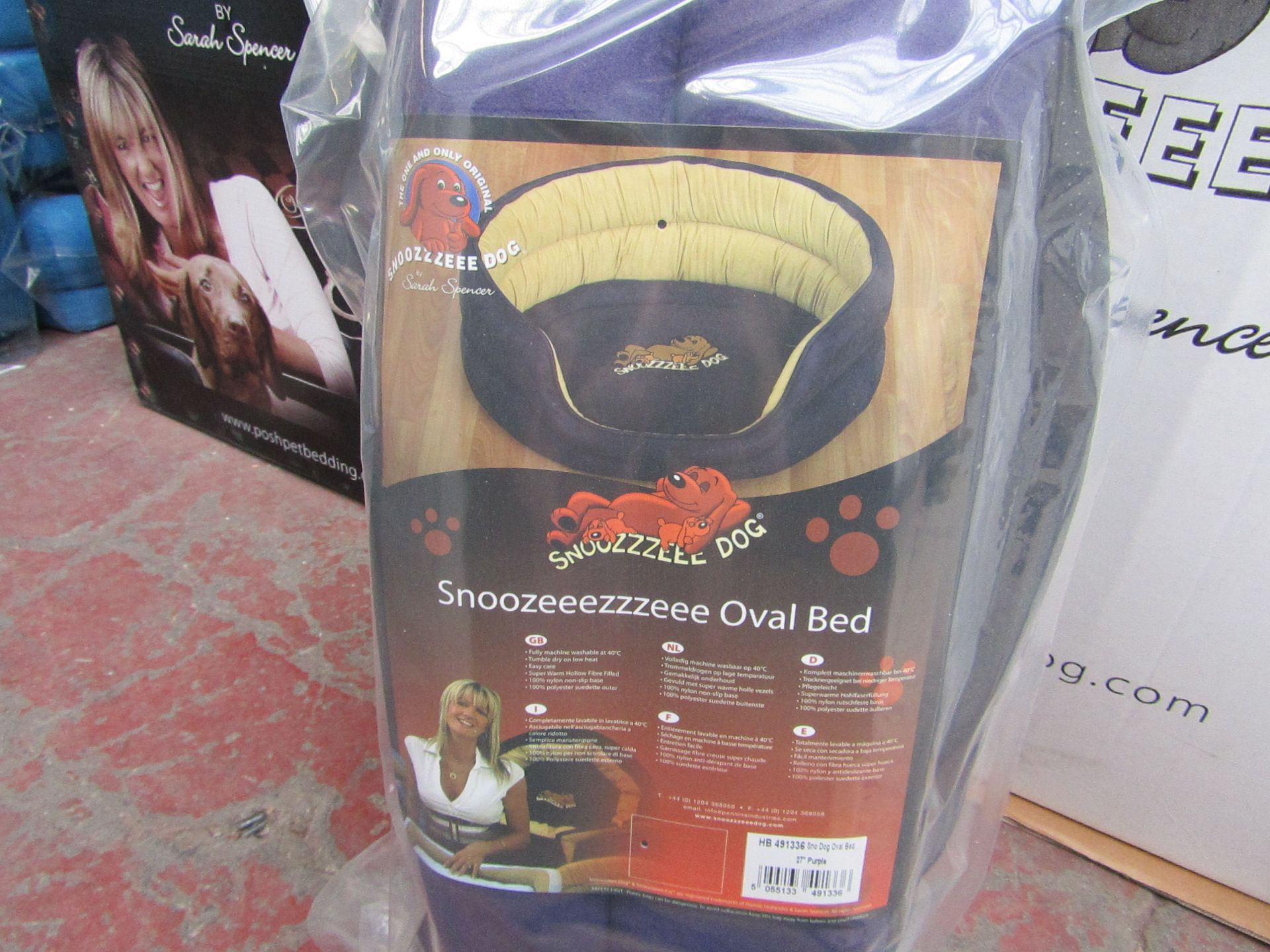 5x Snoozzzeee Dog - Oval Purple Dog Bed (27") - All New & Packaged.