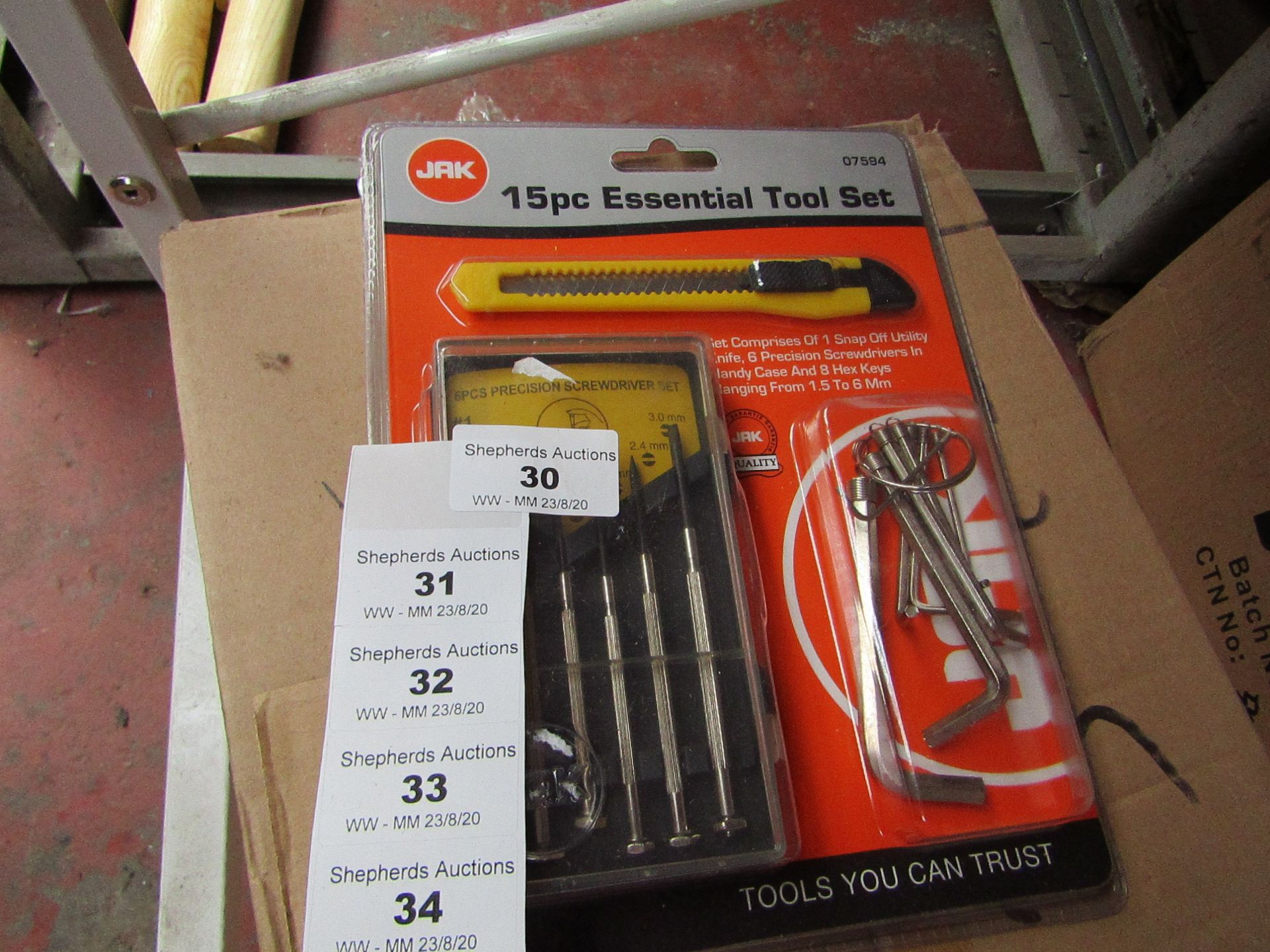 JAK - 15PC Essential Tool Set - New & Packaged.