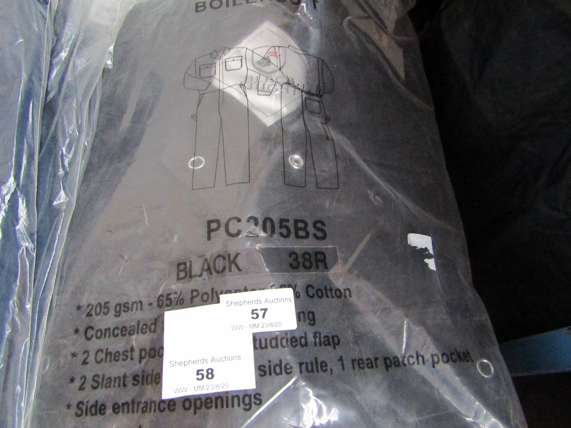 Black Knight Boiler Suit - Size 38R - New & Packaged.