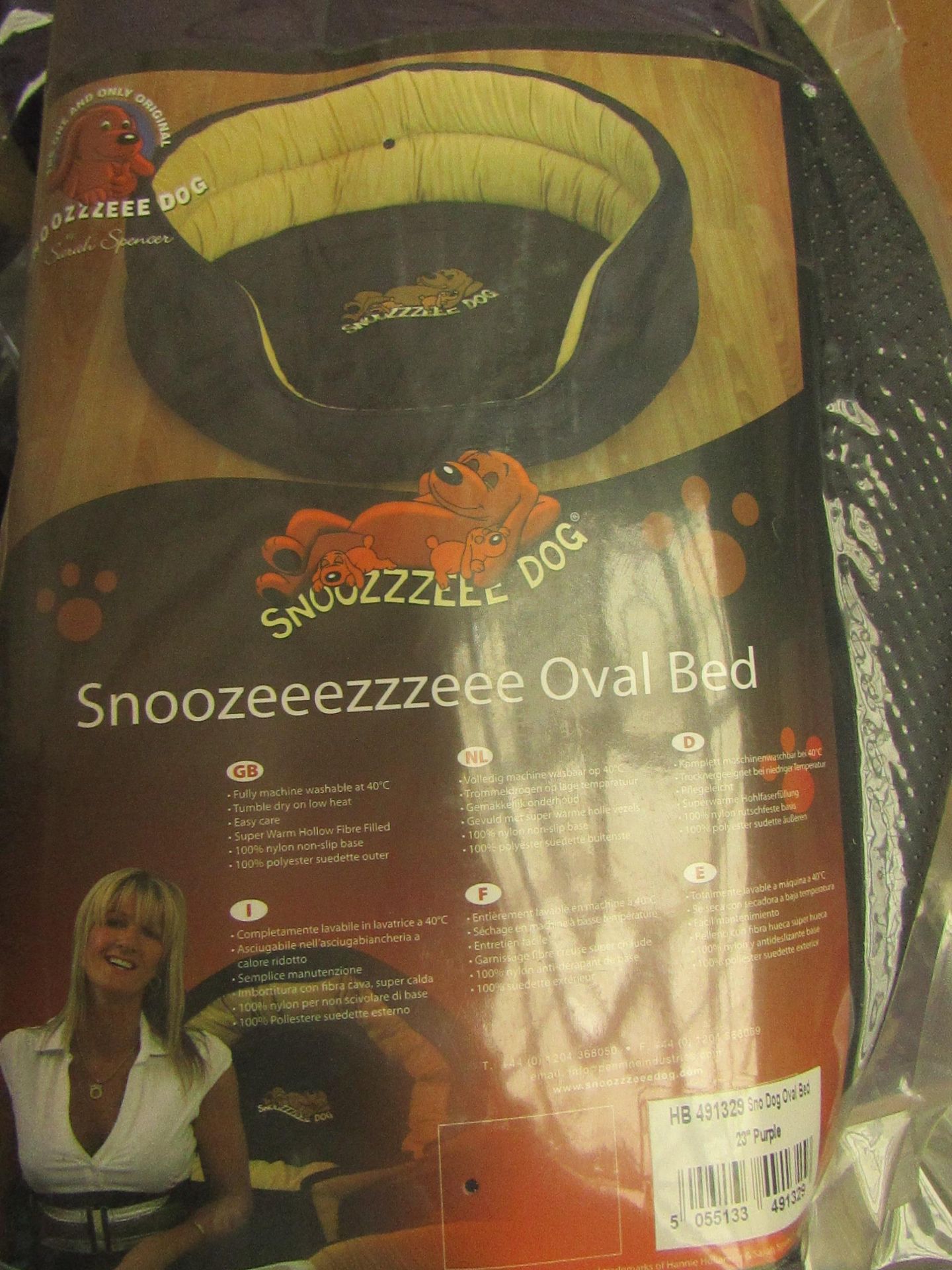 Snoozzzeee Dog - Oval Dog Bed 23" Purple - New & Packaged.