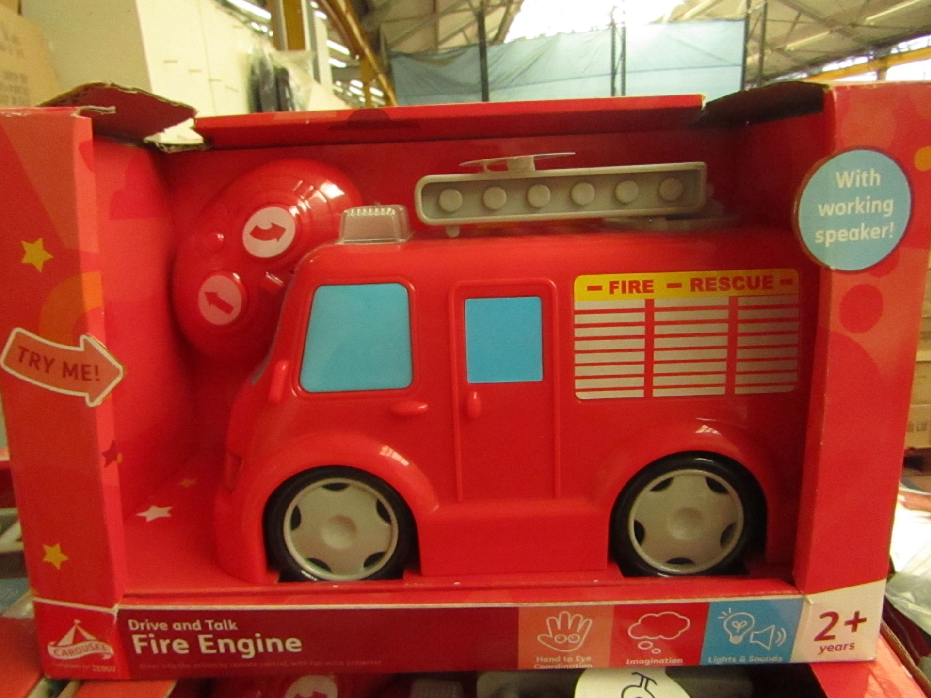 Carousel - Drive & Talk Fire Engine Toy (2+) - Boxes May Be Damaged.