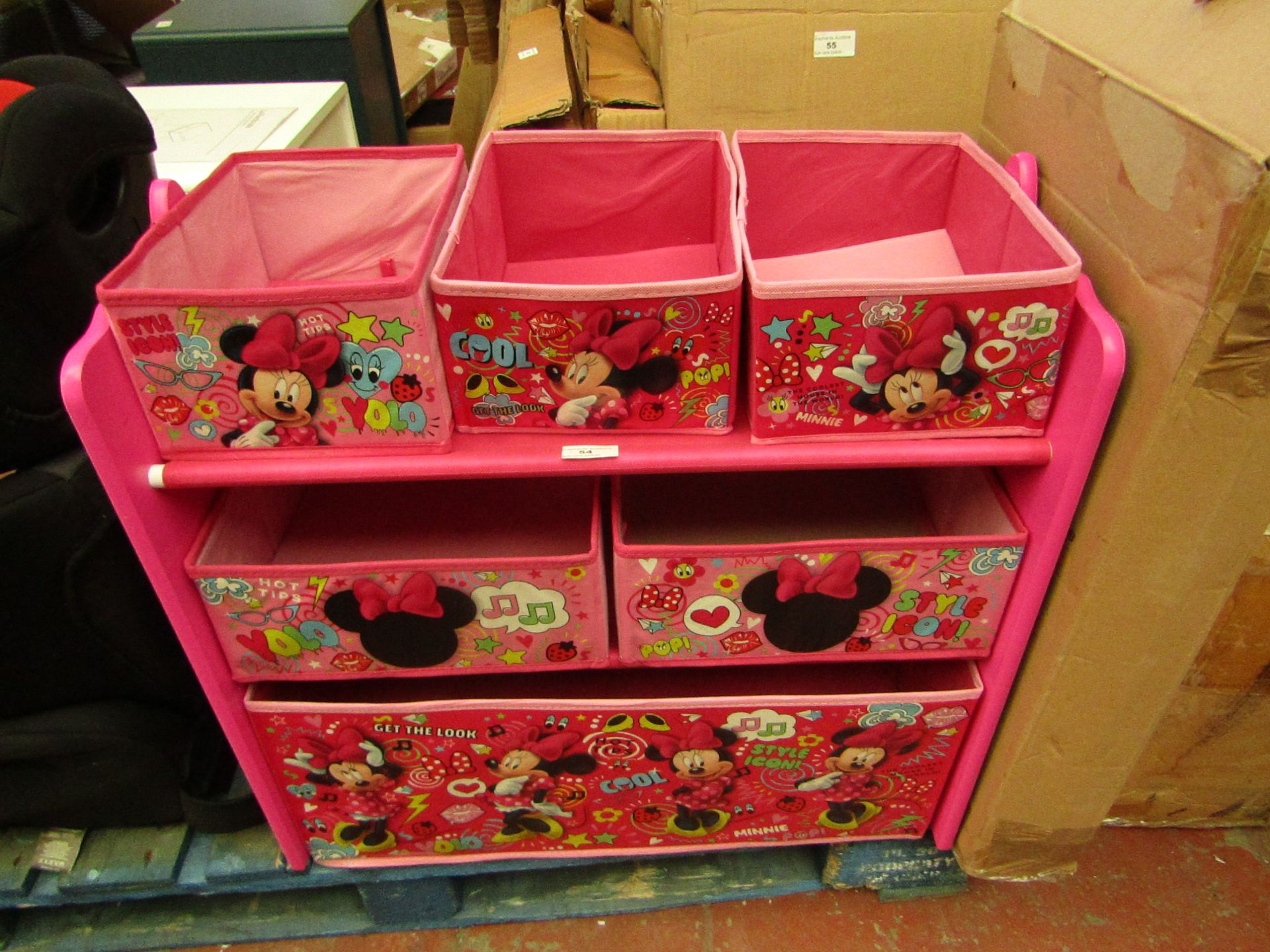 Disney - Minnie Mouse - Wooden Toy Storage - Item Is Complete & Assembled.