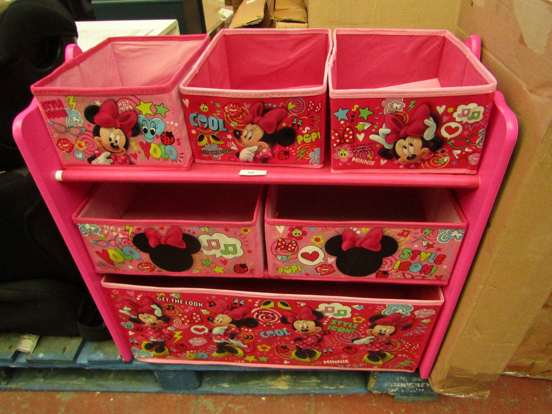 Disney - Minnie Mouse - Wooden Toy Storage - Unchecked & Boxed.