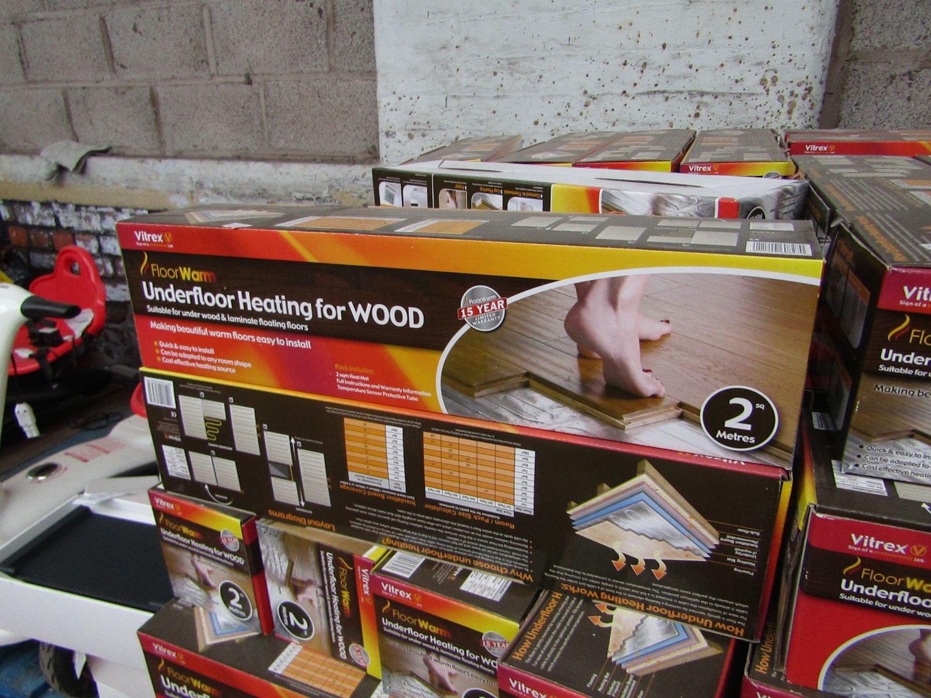 1X Vitrex Floor Warm 2m2 underfloor heating for wood, new and boxed.