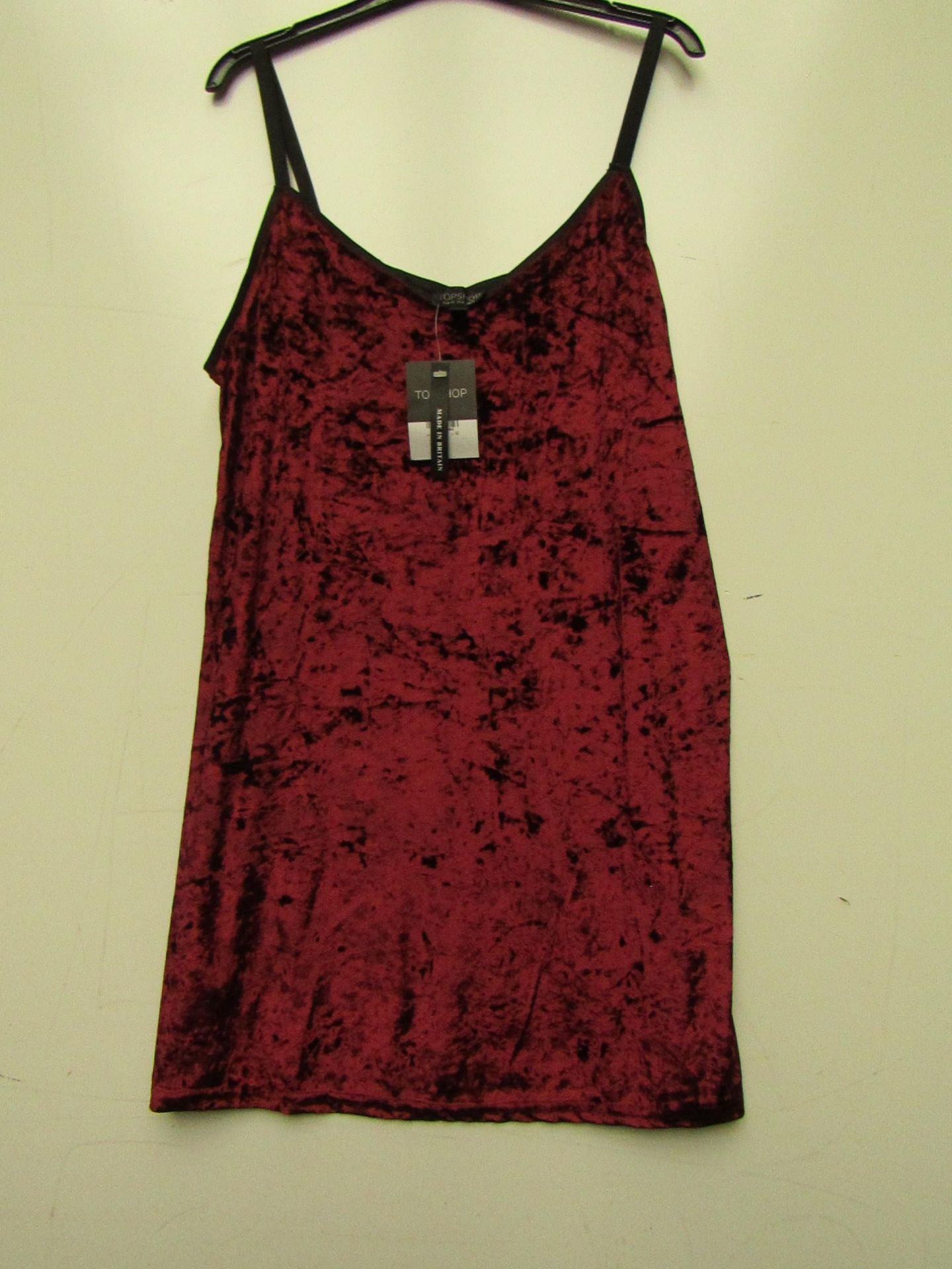 Top Shop Velvet Cami Top size 12 with tag see image