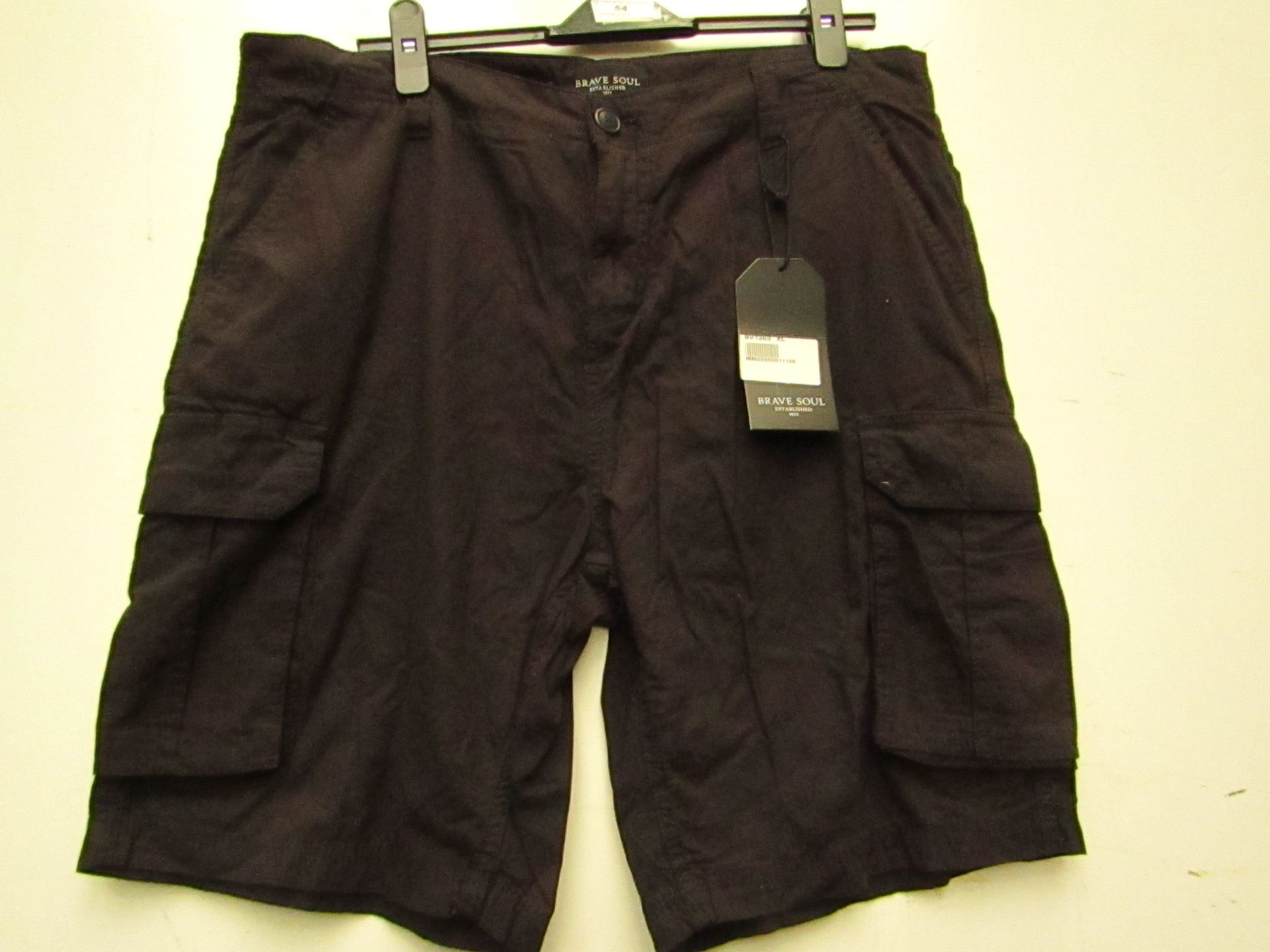 Brave Soul Mens Black Cargo Shorts size XL new with tag see image