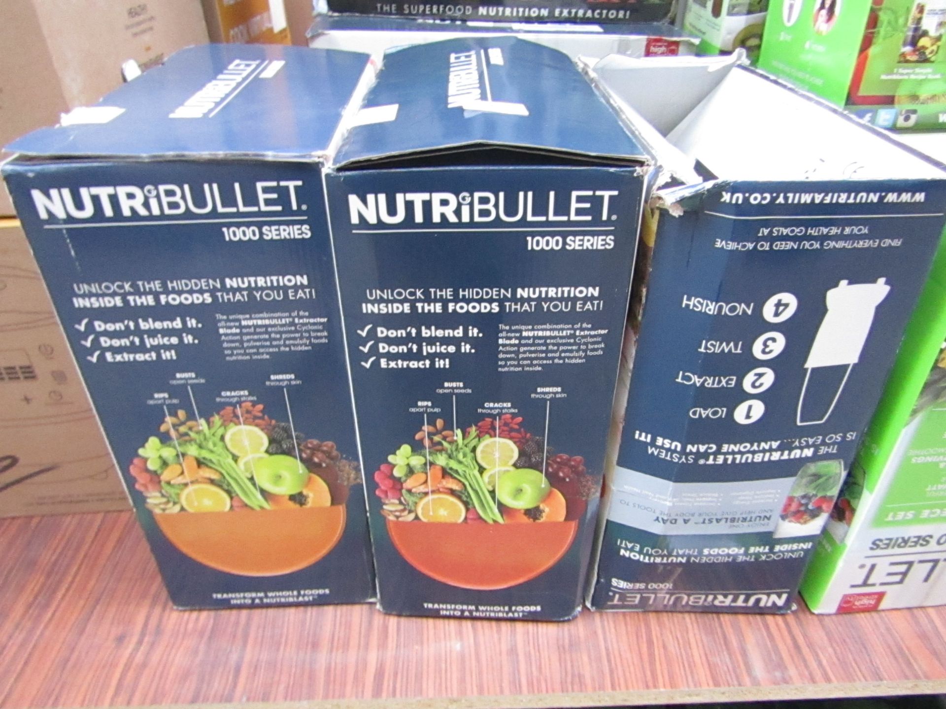 | 3X | NUTRI BULLET 1000 SERIES | UNCHECKED AND BOXED | NO ONLINE RESALE | SKU C5060191464734 |