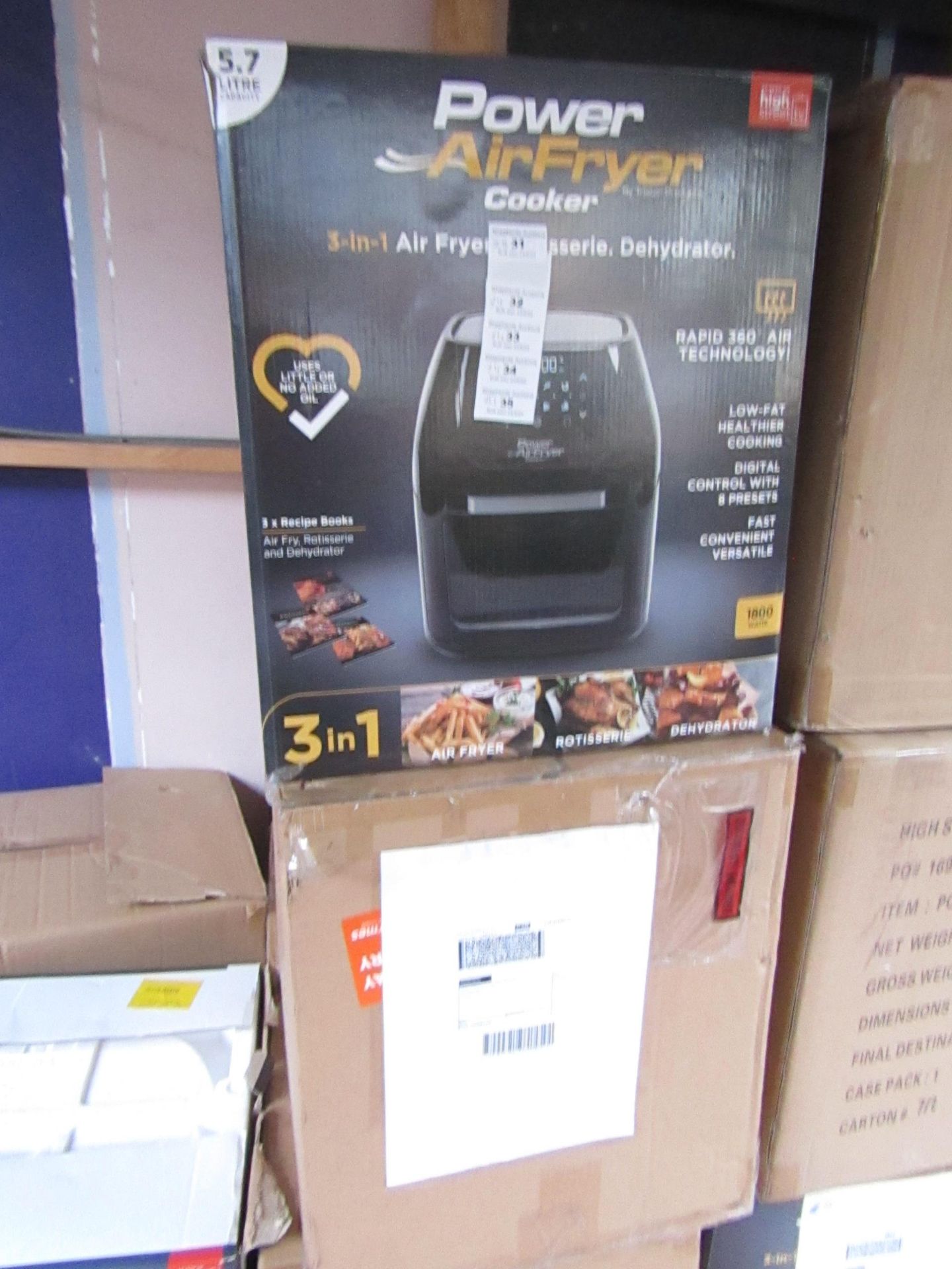 | 4X | POWER AIR FRYER COOKERS | UNCHECKED AND BOXED SOME MAY BE IN NON PICTURE BROWN BOXES| NO