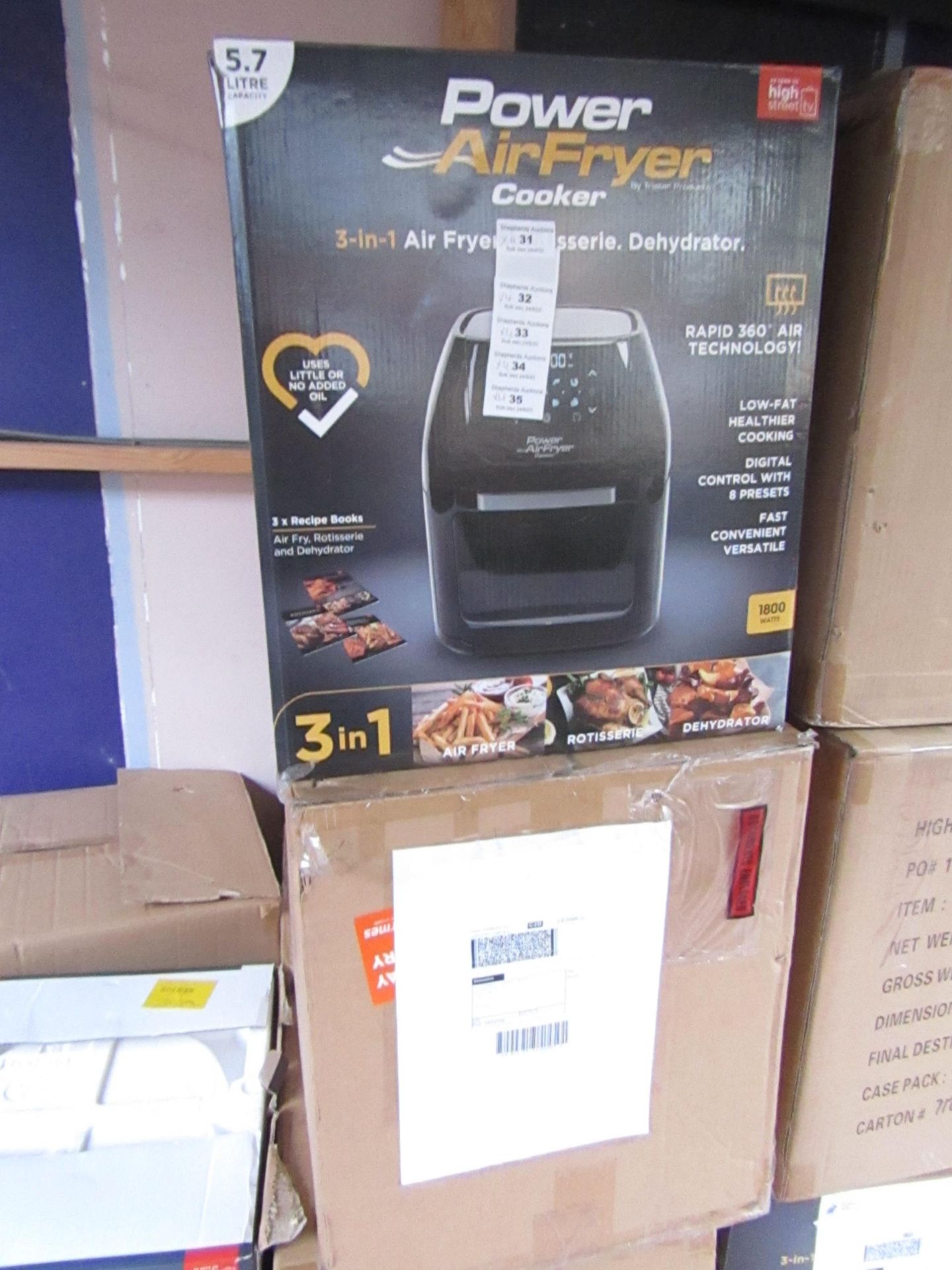 | 4X | POWER AIR FRYER COOKERS | UNCHECKED AND BOXED SOME MAY BE IN NON PICTURE BROWN BOXES| NO