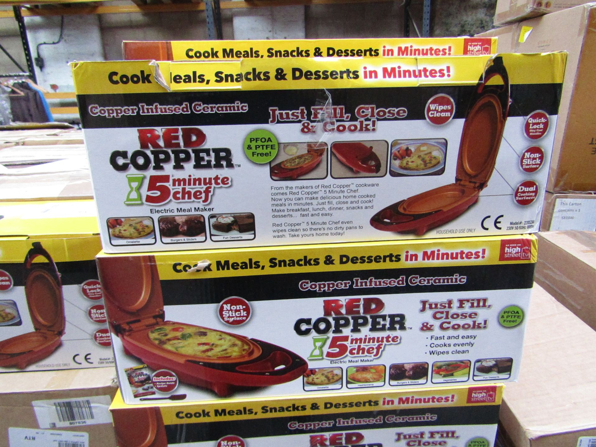 | 10X | RED COPPER CHEF ELECTRIC MEAL MAKERS | UNCHECKED AND BOXED | NO ONLINE RESALE | SKU