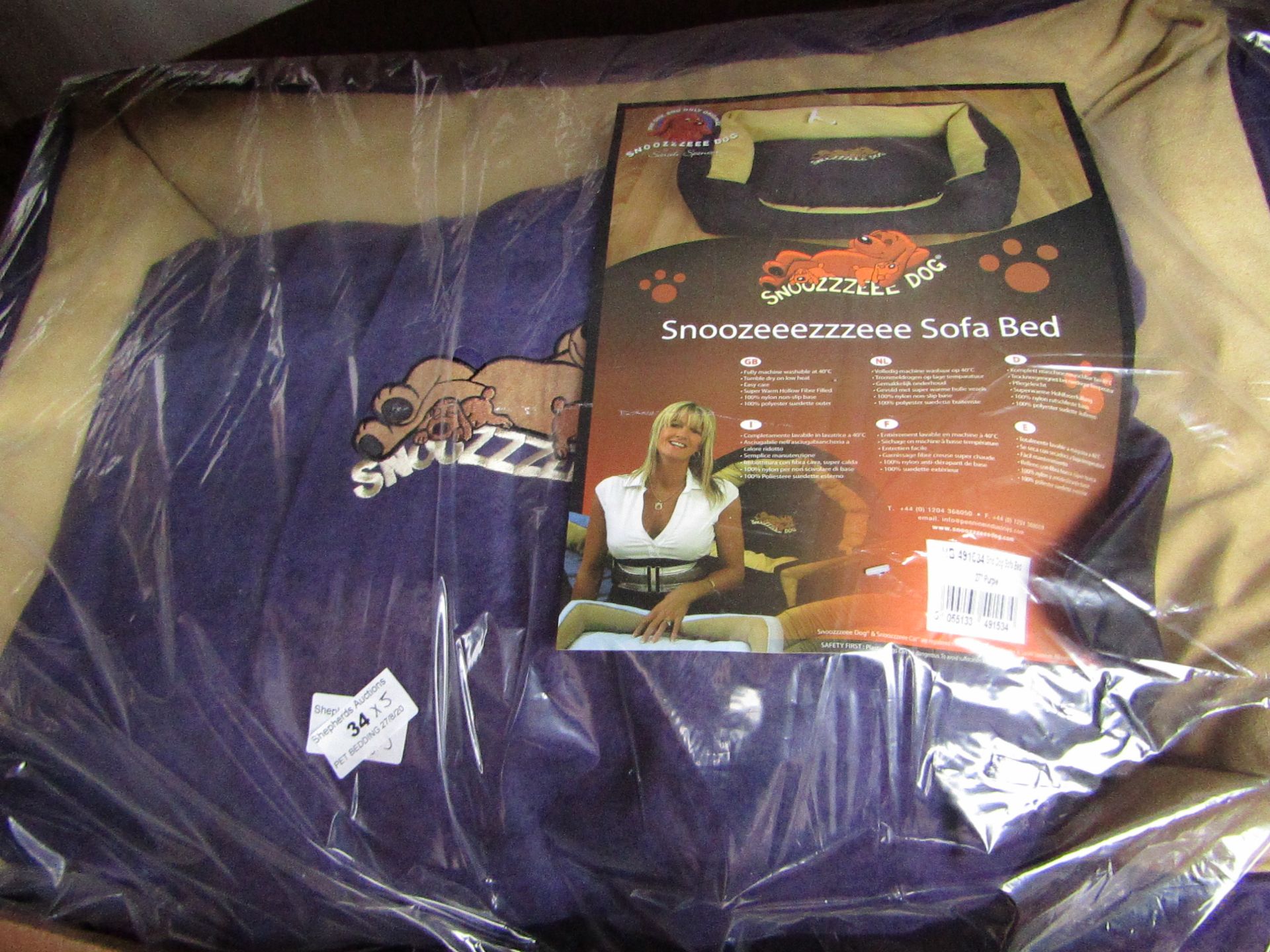 5x Snoozzzeee Dog - Purple Sofa Dog Bed (27") - All New & Packaged.