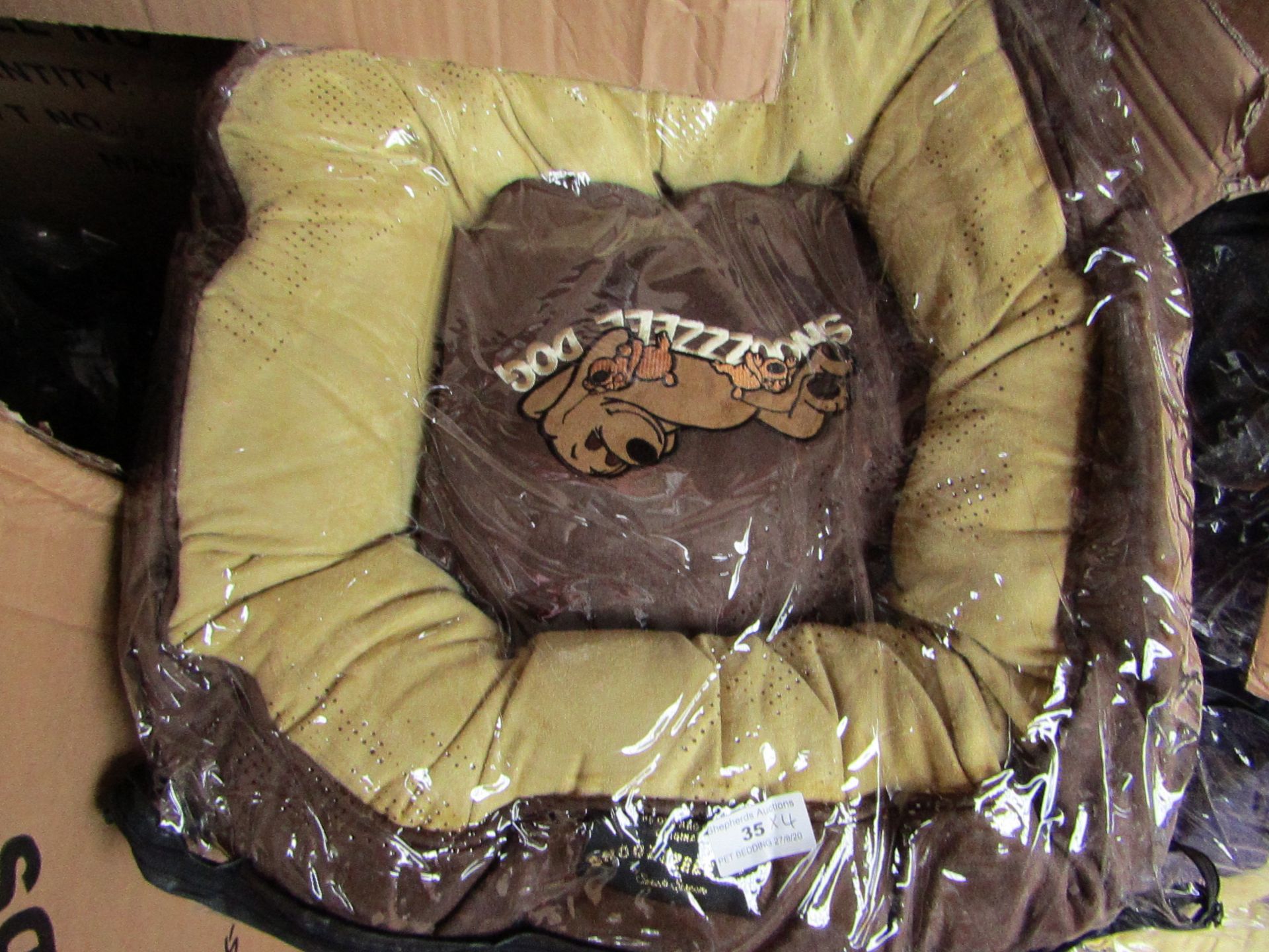 4x Snoozzzeee Dog - Brown Donut Dog Bed (20") - All New & Packaged.