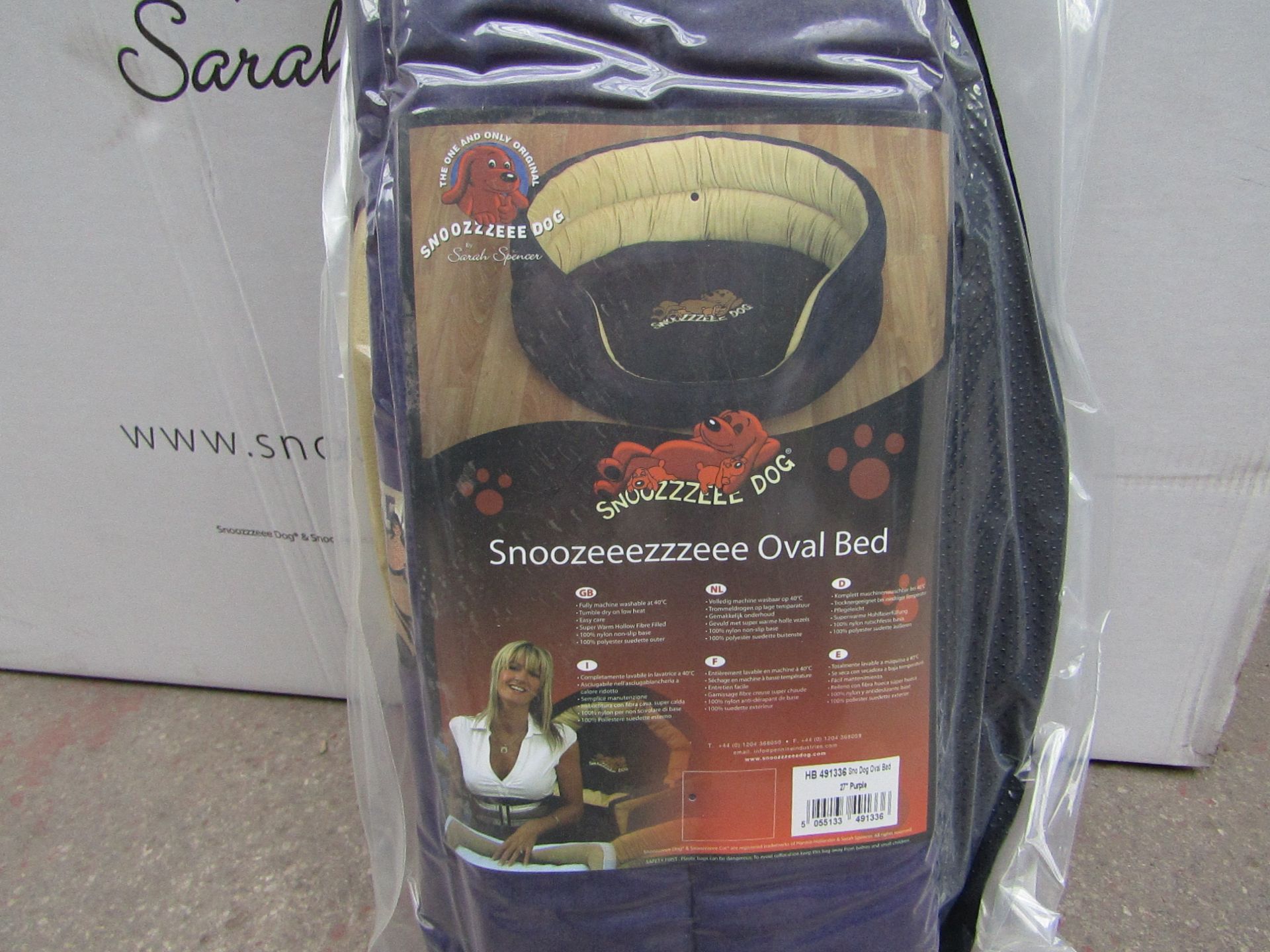 5x Snoozzzeee Dog - Oval Purple Dog Bed (27") - All New & Packaged.