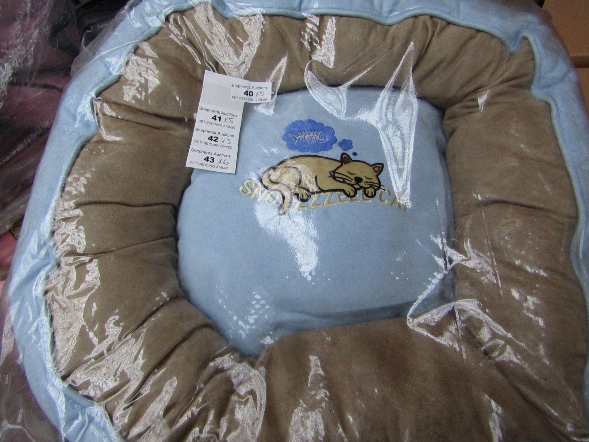 5x Snoozzzeee Cat - Baby Blue Donut Cat Bed - (20"/51cm) - All New & Packaged.