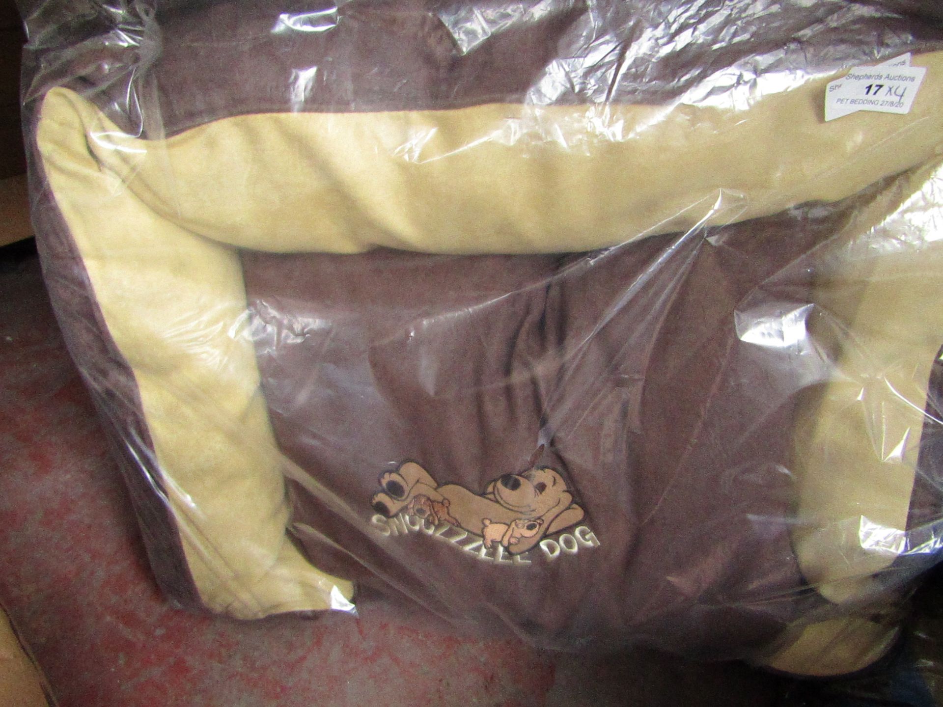 4x Snoozzzeee Dog - Brown Sofa Dog Bed (23") - All New & Packaged.