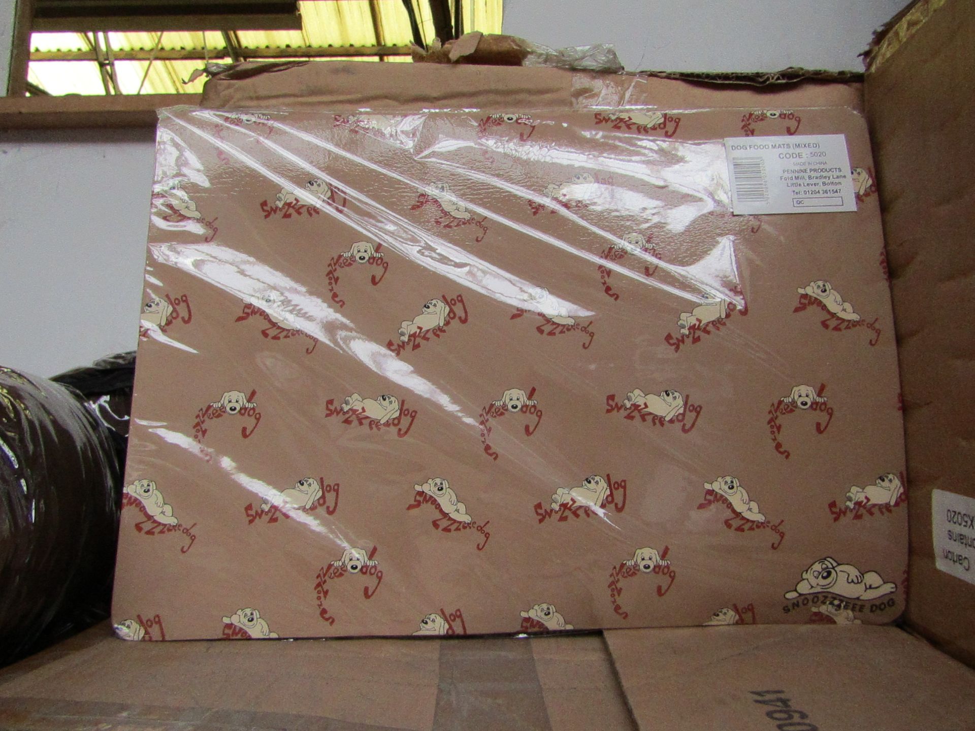 Box of Approx 180 - Dog Food Mats - All New Packaged & Boxed.