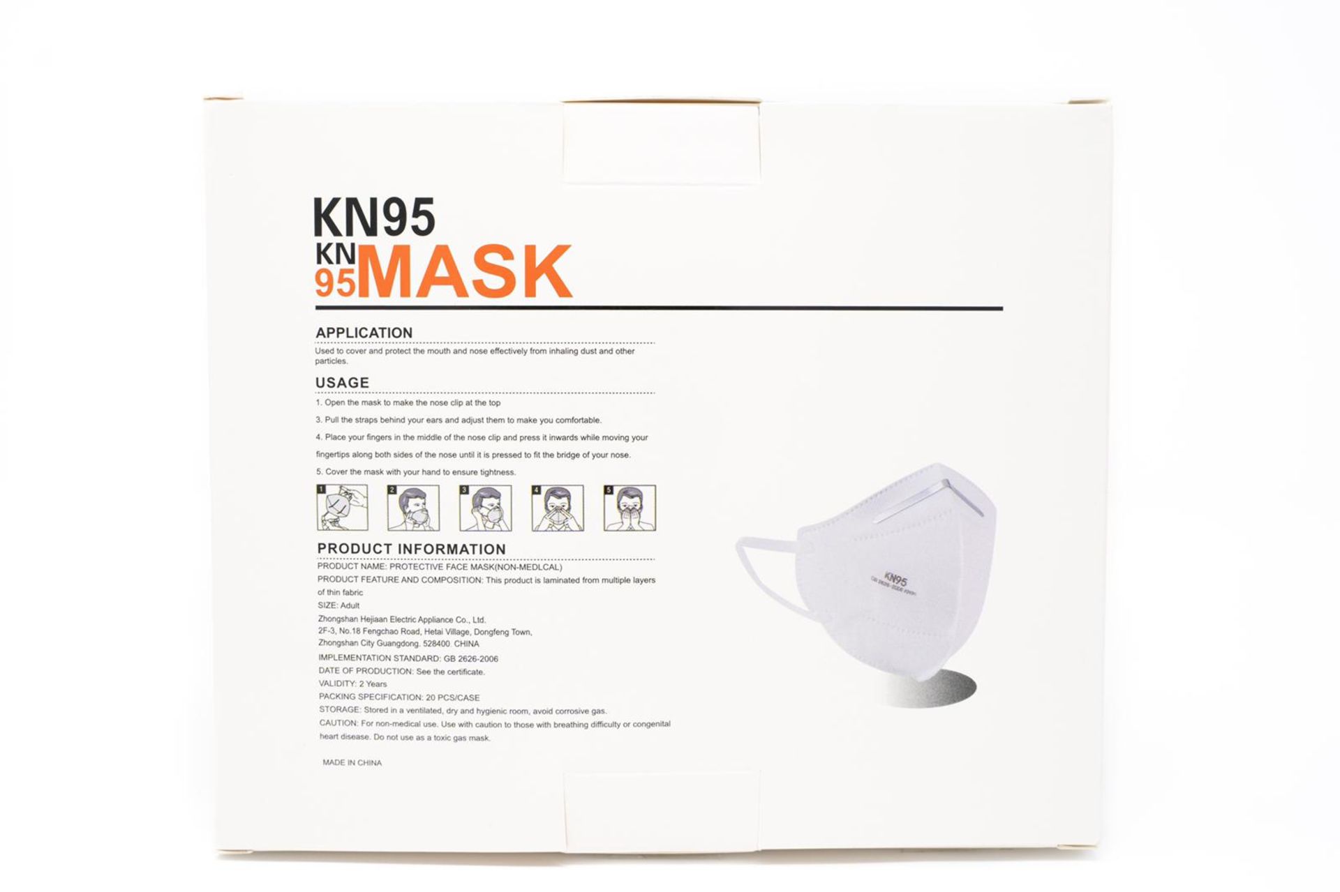 500 pcs Brand New sealed Kn95 mask