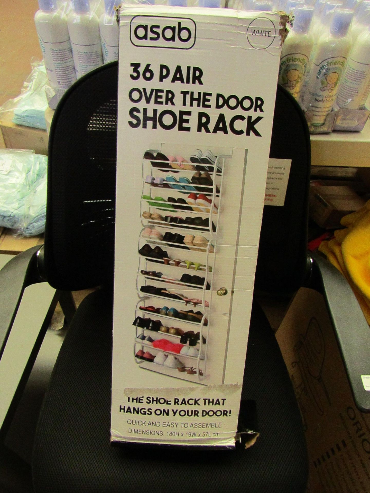 Asab 36 pair over the Door Shoe Rack. Boxed but unchecked