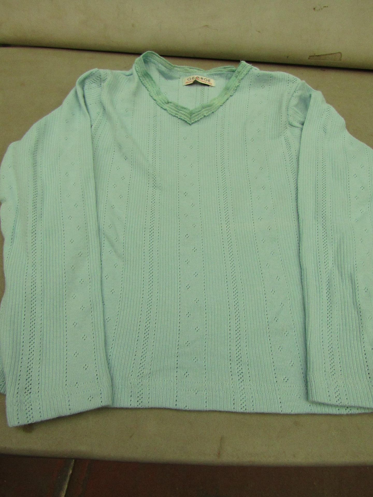 1 x pack of 10 George - Light Blue Children's Long Sleeved T-Shirts Size 4 - 5 Years - New