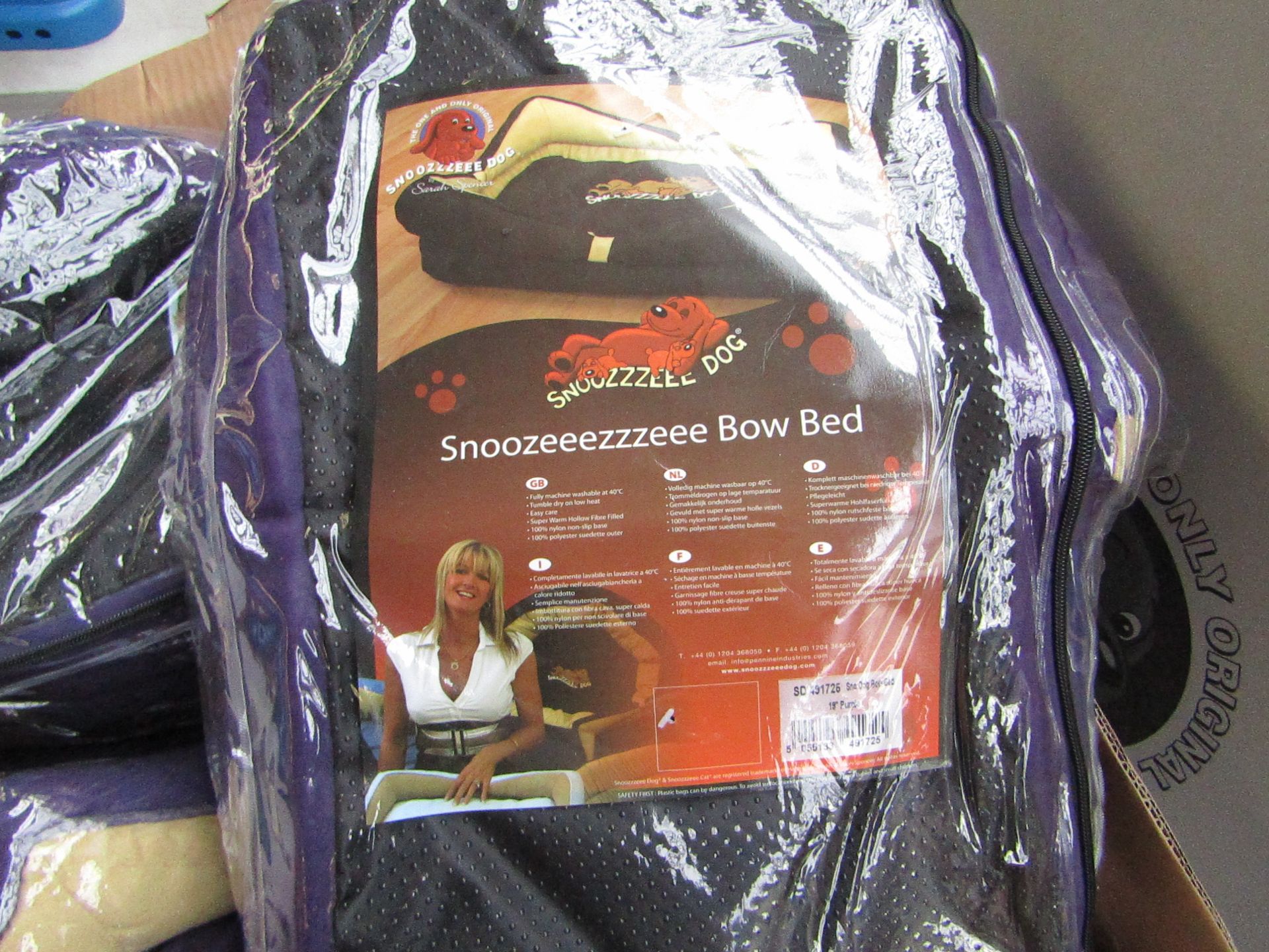 5x Snoozzzeee Dog - Bow Purple Dog Bed (19") - All New & Packaged.