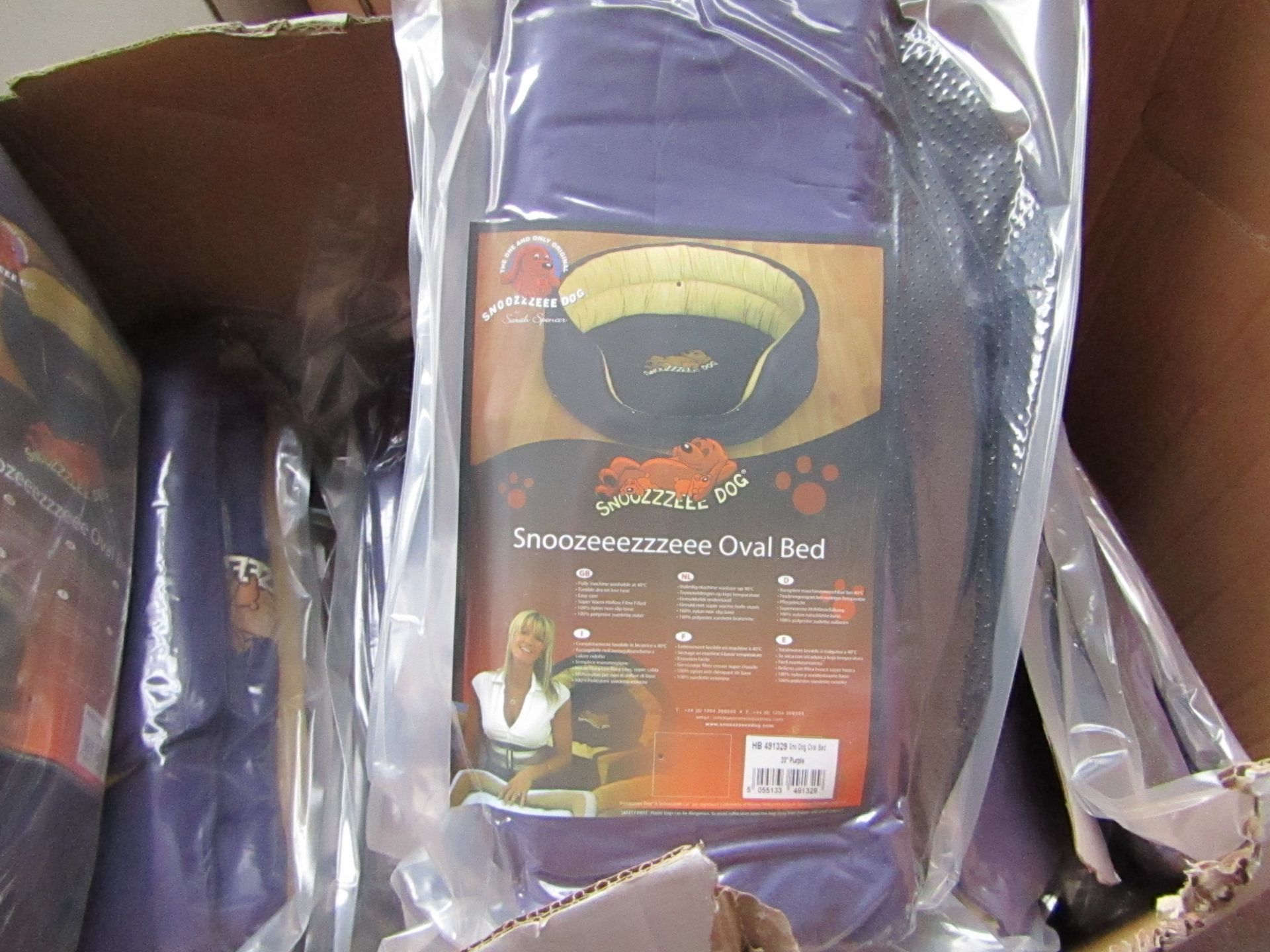 5x Snoozzzeee Dog - Purple Oval Dog Bed (23") - All New & Packaged.
