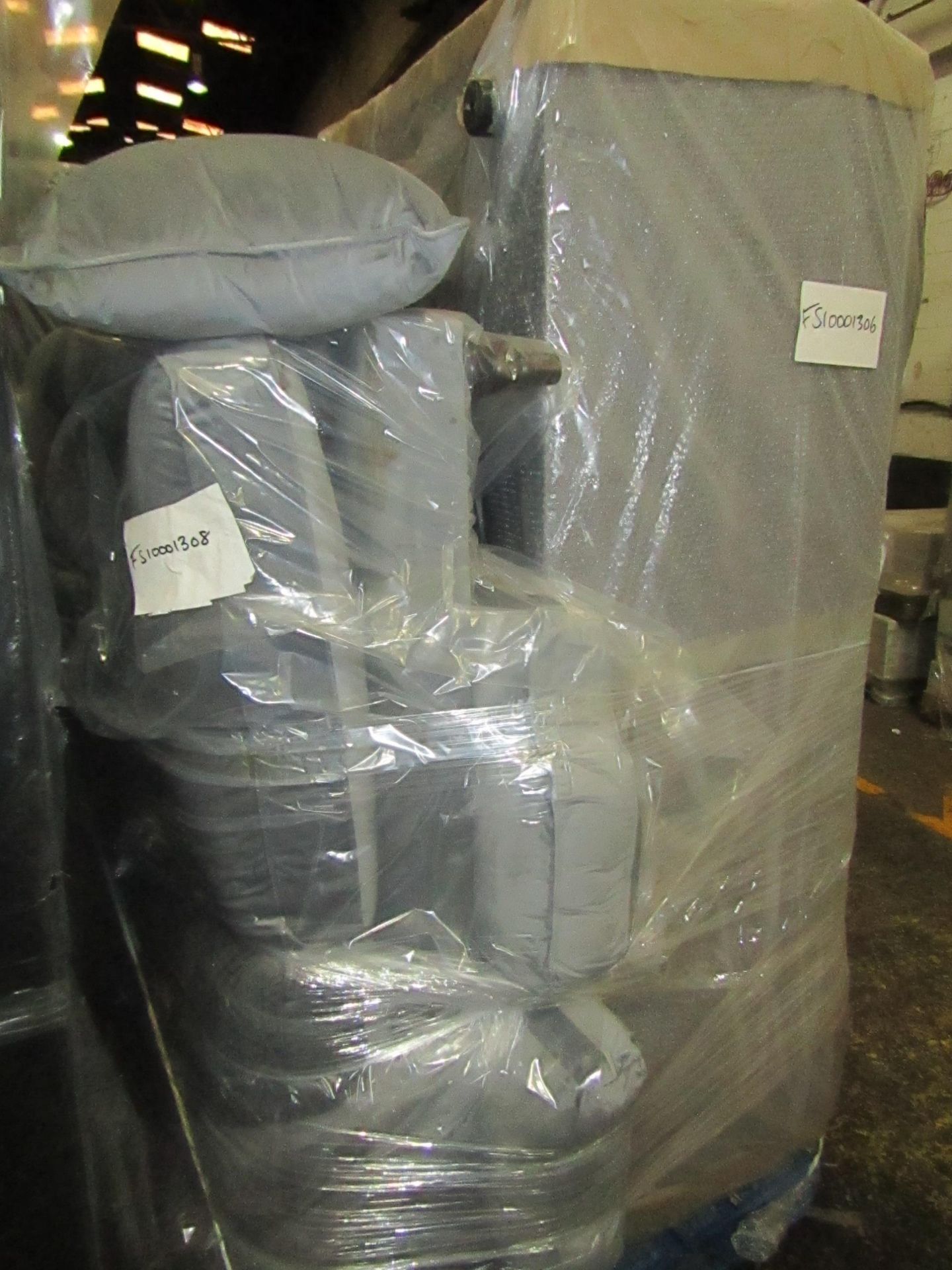 A pallet of 2x raw return sofa  unchecked  untested  returns of various grade -  could be of the